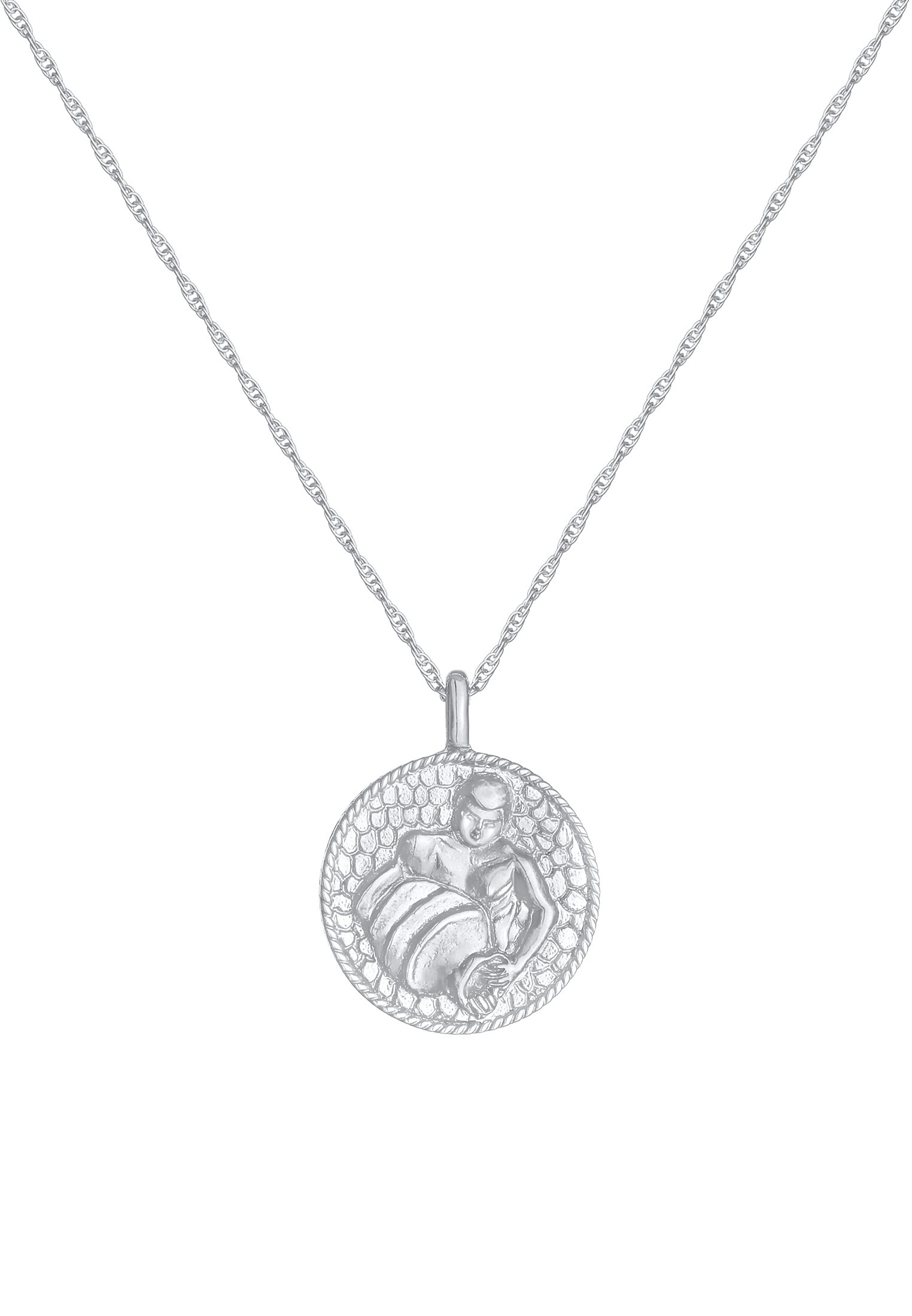 Elli Kette mit Anhänger »Halskette Sternzeichen Wassermann Astro Münze 925 Silber«