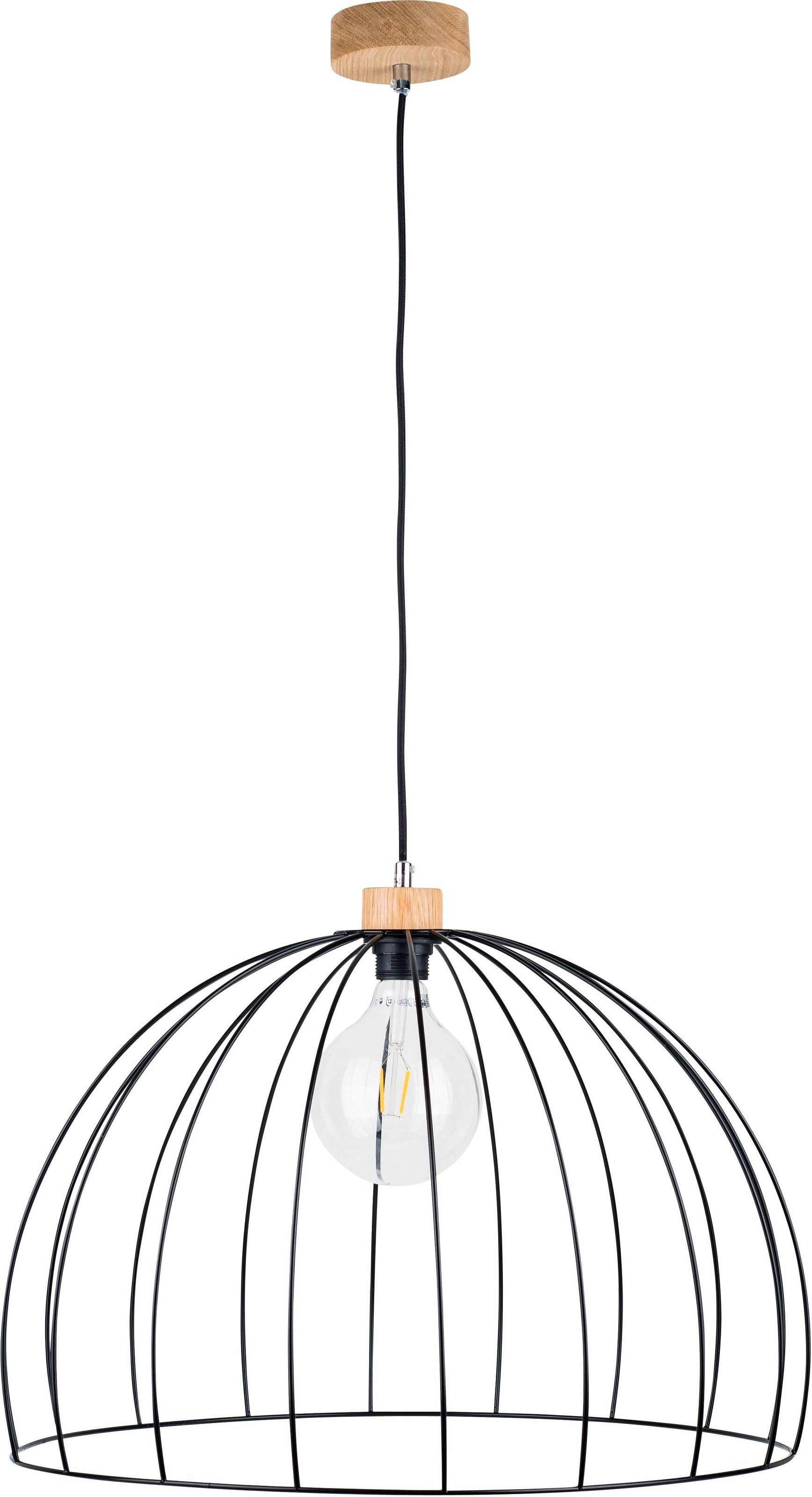 BRITOP LIGHTING Pendelleuchte »COOP«, E27, Hängeleuchte, Trendige Leuchte aus Metall und Eichenholz mit FSC®-Zertifikat, Passende LM E27, Kabel kürzbar, Made in EU