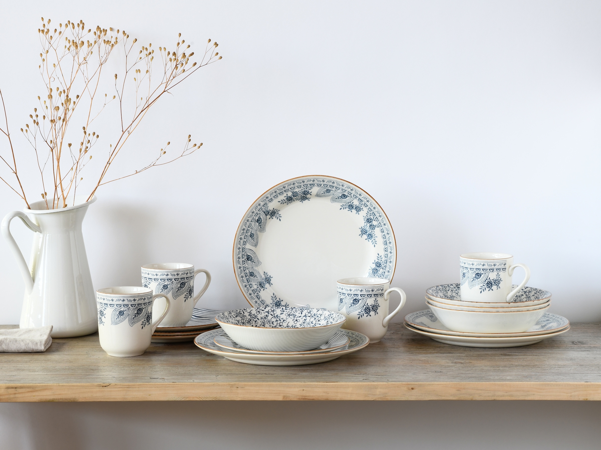 CreaTable Kombiservice »Euböa, Kombi-Service 16-tlg« Blaue Motive