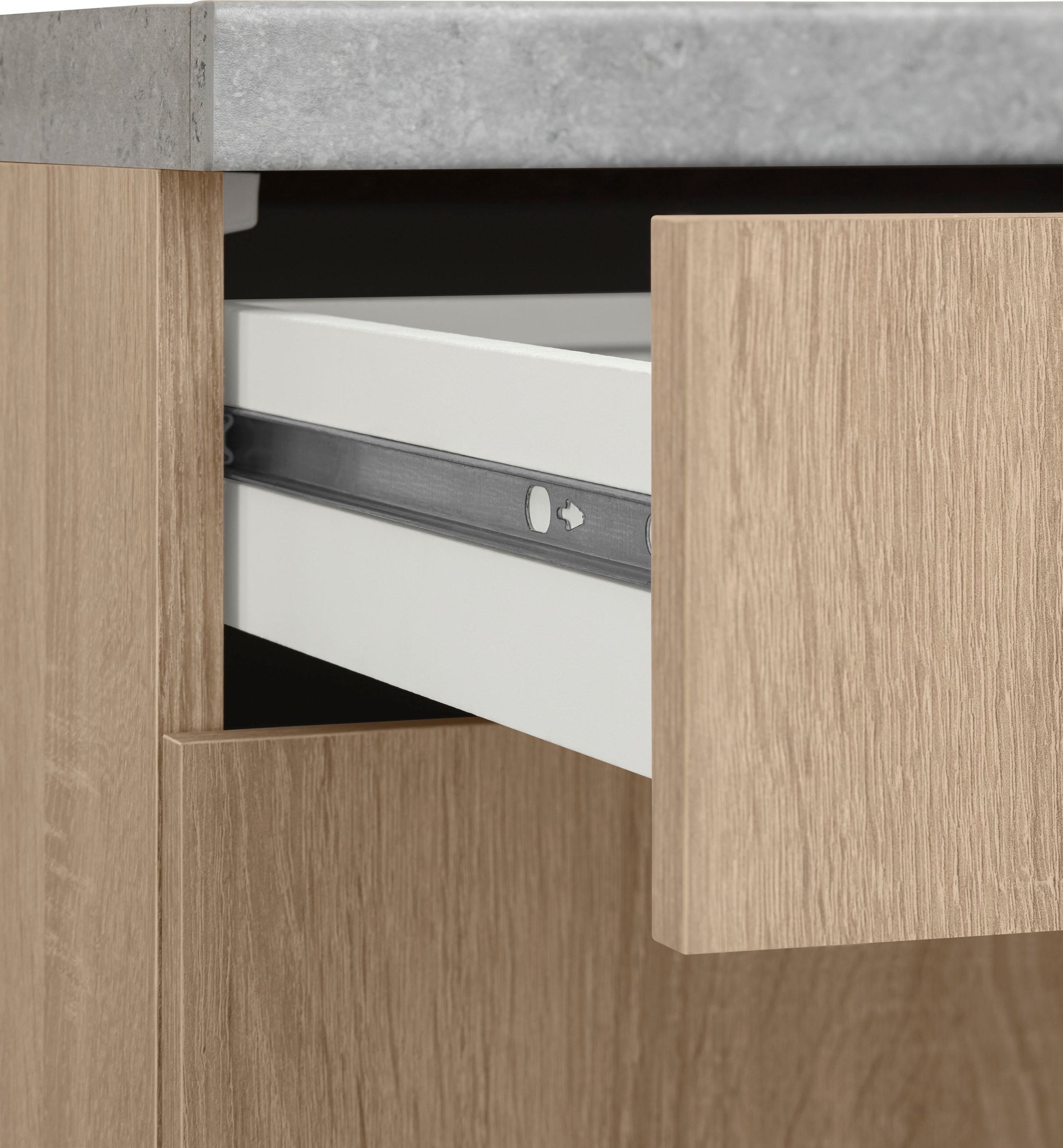 OPTIFIT Küchenzeile »Leer«, Breite 210 cm, mit Hanseatic-E-Geräten