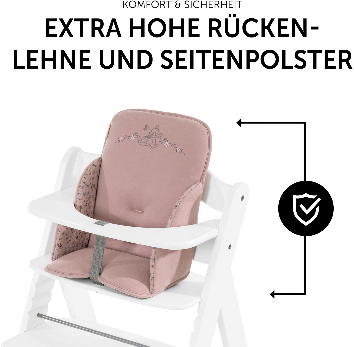 Hauck Sitzverkleinerer »Alpha Cosy Select, Bambi Rose«, für den ALPHA+ Holzhochstuhl