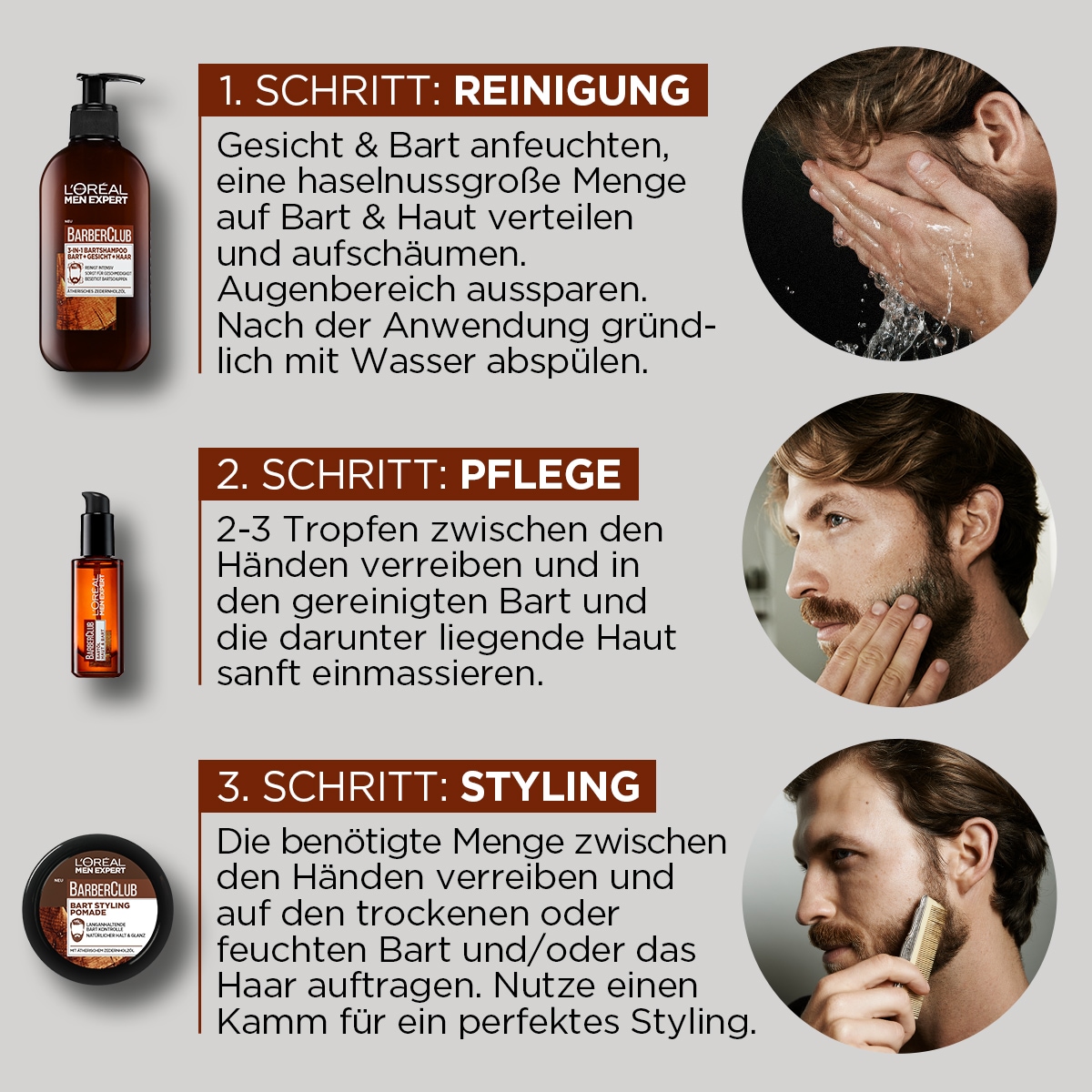 L'ORÉAL PARIS MEN EXPERT Bartpflege-Set »Barber Club Premium«, (5 tlg.), die ganze Bartpflegeroutine im coolen Jutebeutel