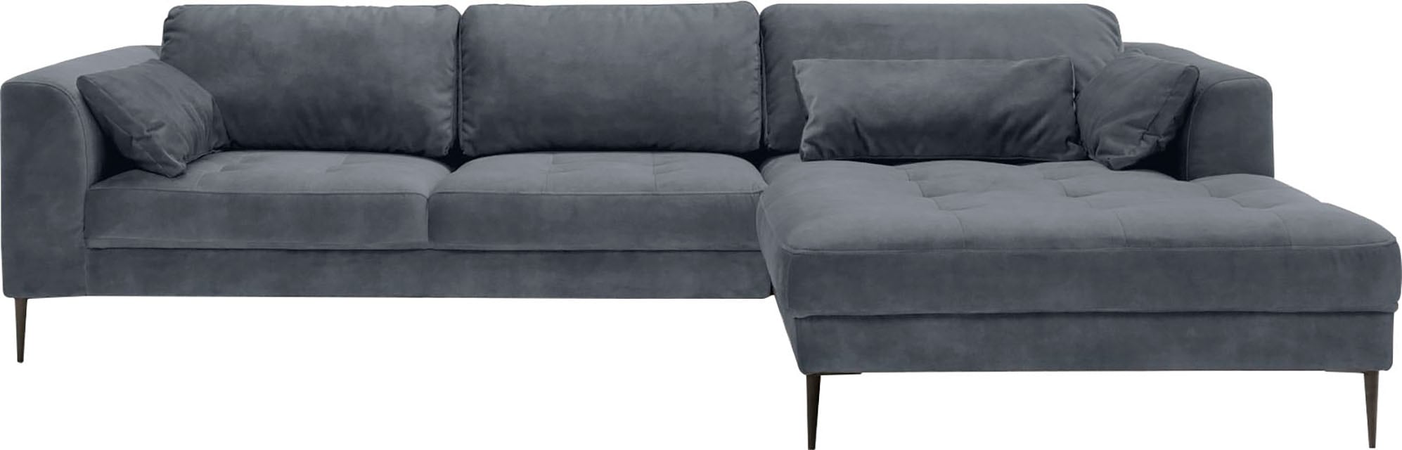 TRENDMANUFAKTUR Ecksofa »Luzi, wahlweise mit Schlaffunktion & Bettkasten. L-Form«, Designsofa mit tollem Sitzkomfort, Metallfüße schwarz, Breite 280 cm