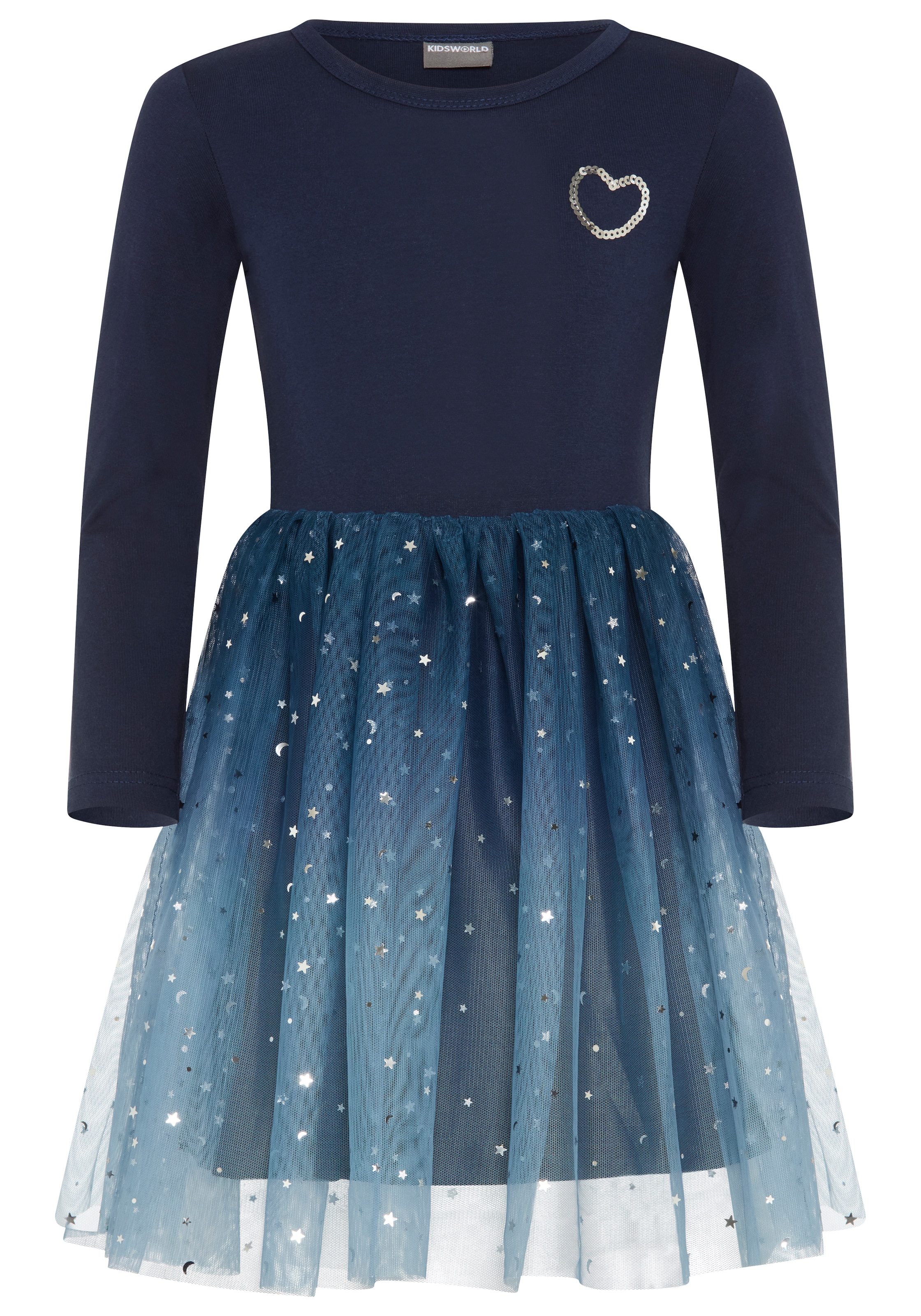 KIDSWORLD Jerseykleid »Festliches Tüll-Kleid mit Farbverlauf für kleine Mädchen« Tüllkleid für besondere Anlässe, modischer Farbverlauf und Glitzer