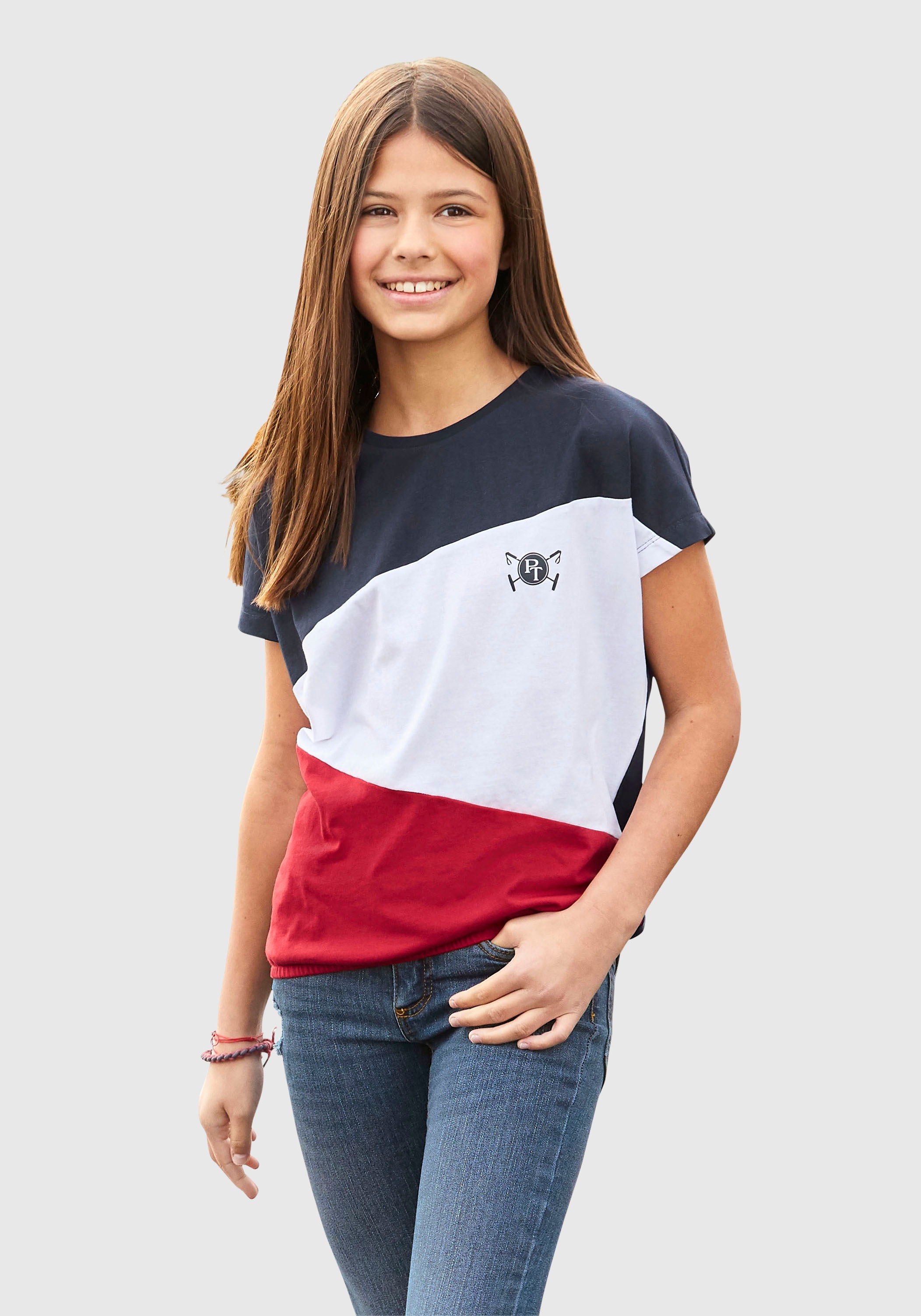 TOM TAILOR Polo Team Fledermausshirt, mit modischen Teilungsnähten