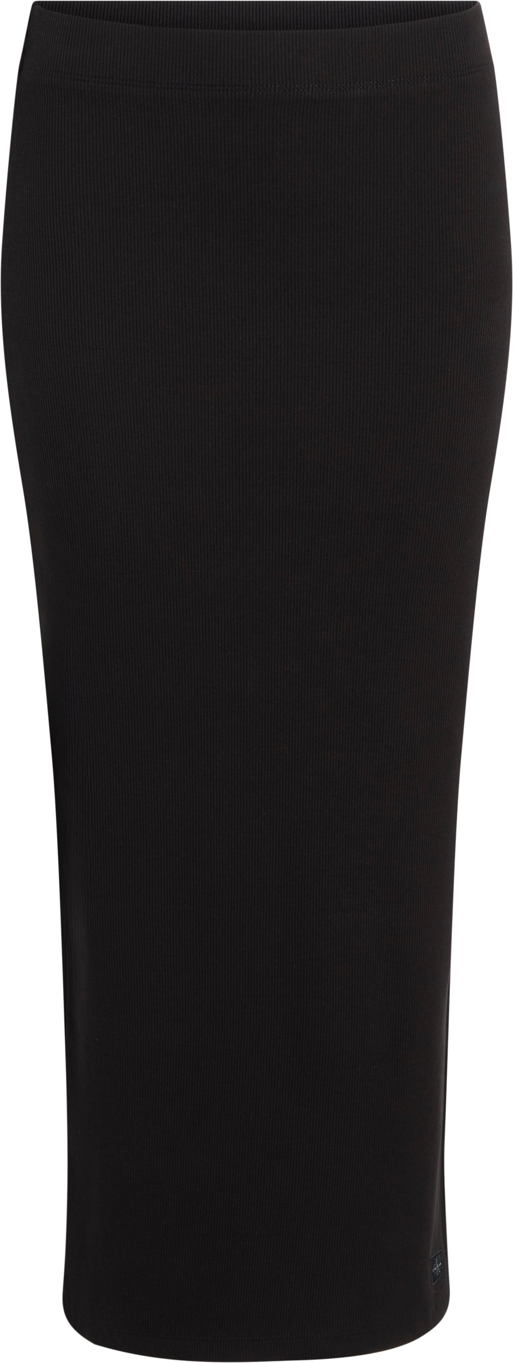 Calvin Klein Jeans Midirock »WOVEN LABEL RIB SKIRT«, mit Beinschlitz