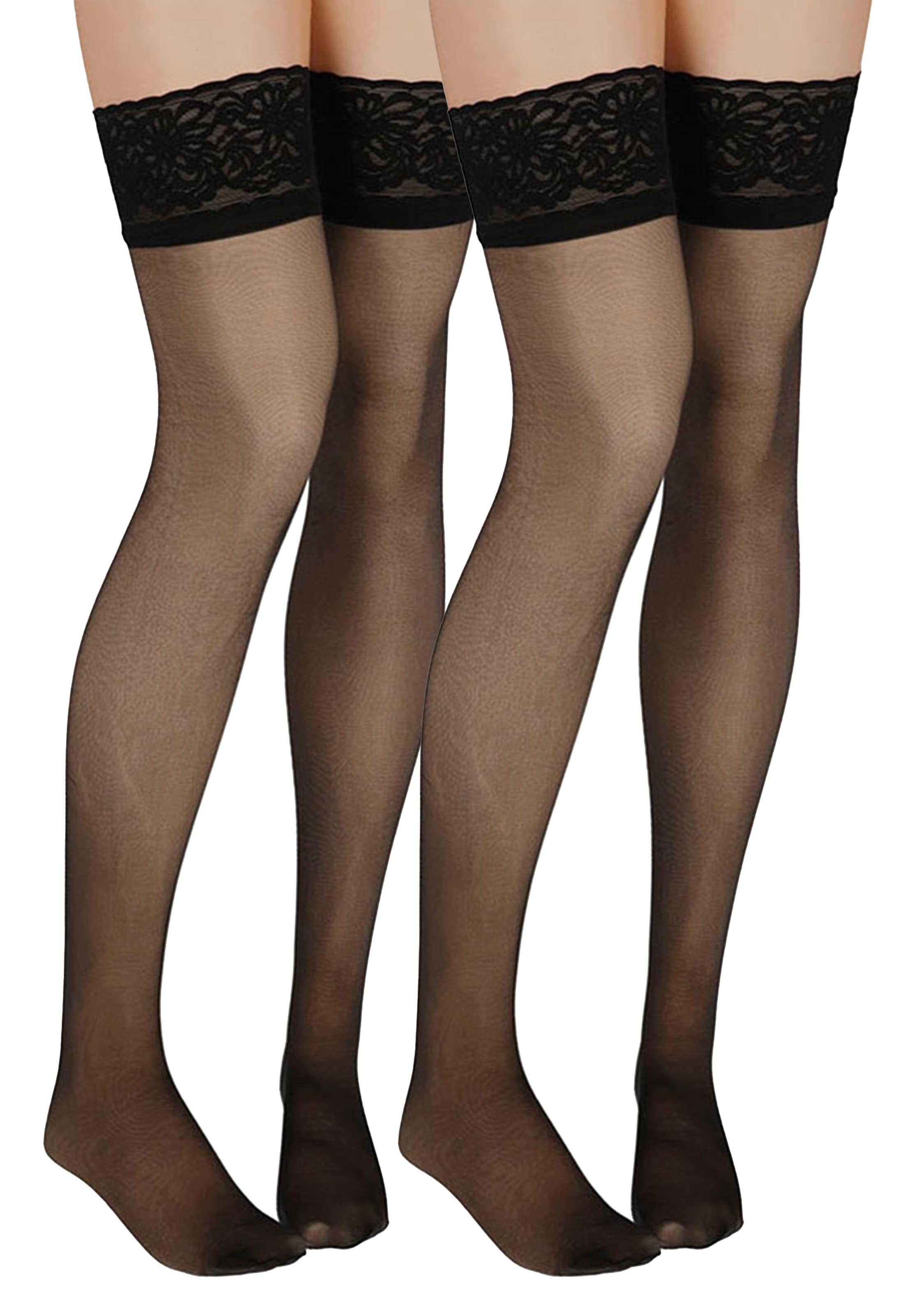 Sarlini Feinstrümpfe »PANTY KNEEHIGH SOCKS 20 DENIER«, (2er Pack), Flachen Nähte und Silikonrand