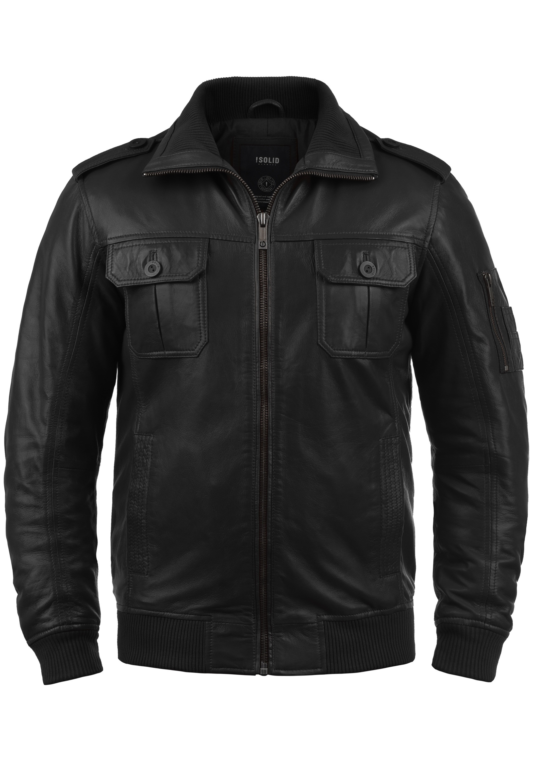 !Solid Lederjacke »Lederjacke SDFamash«, ohne Kapuze