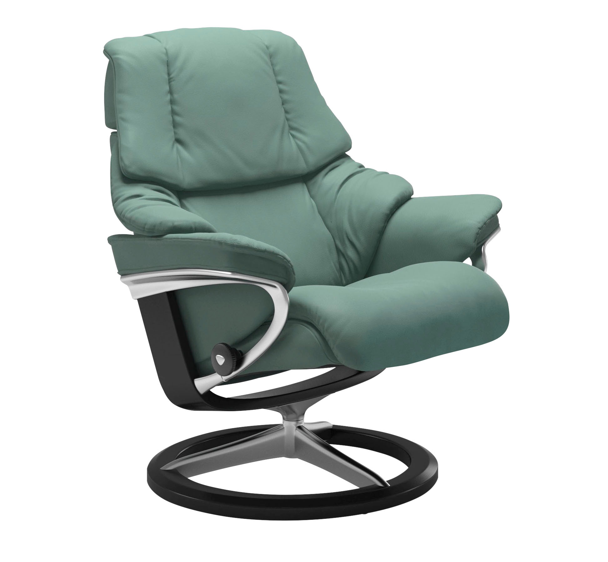 Stressless® Relaxsessel »Reno«, (Set, Relaxsessel mit Hocker), mit Hocker, mit Signature Base, Größe S, M & L, Gestell Schwarz