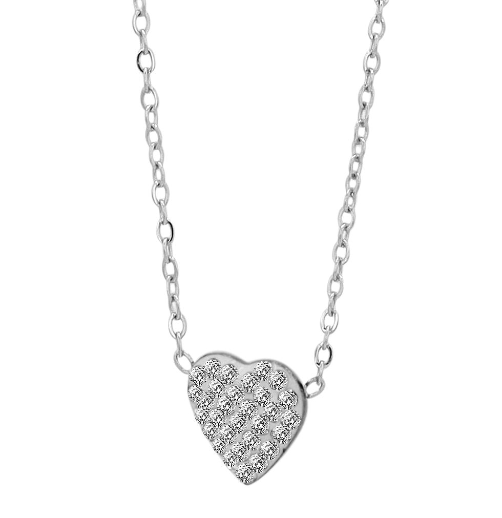 Adelia´s Gliederkette »Damen Halskette ¿ Herz aus Edelstahl mit Zirkonia 42+5«