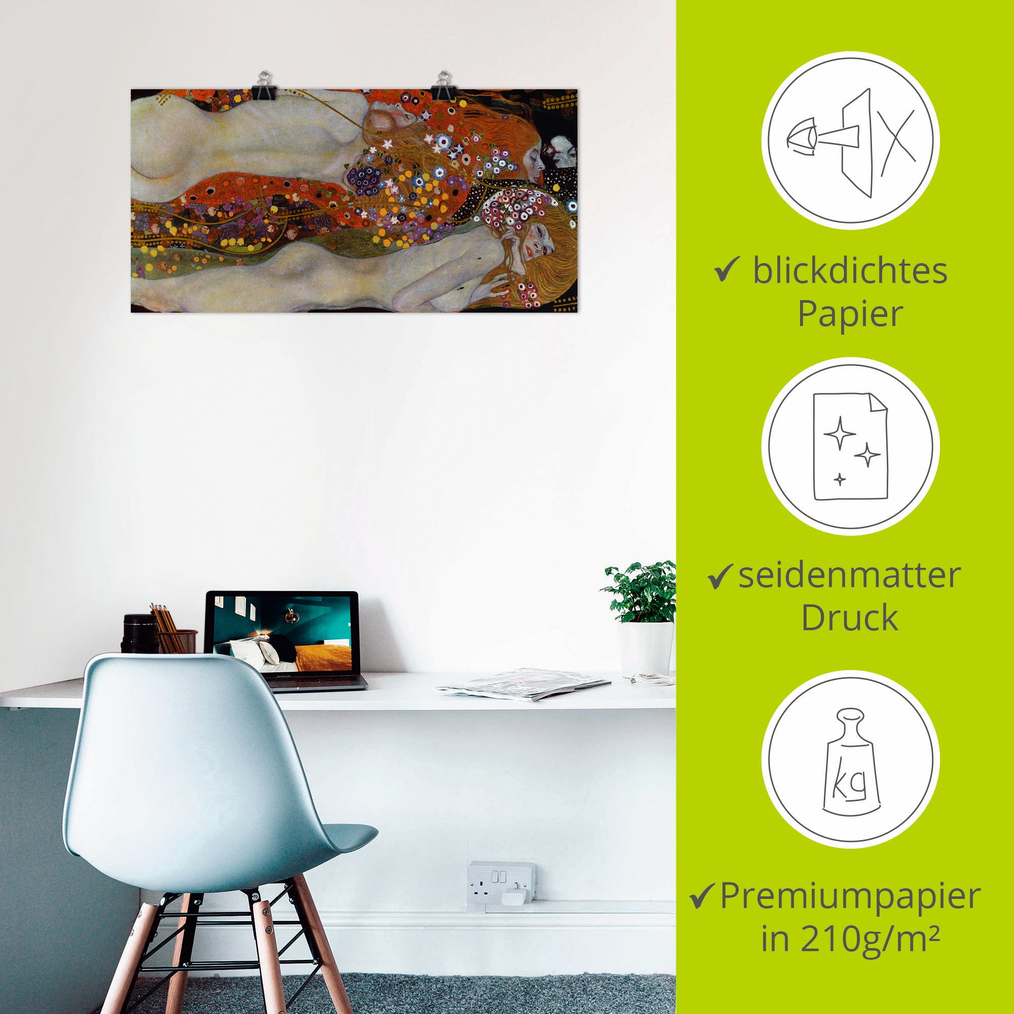 Artland Wandbild »Wasserschlangen II (Die Freundinnen)«, Frau, (1 St.), als Leinwandbild, Poster, Wandaufkleber in verschied. Größen
