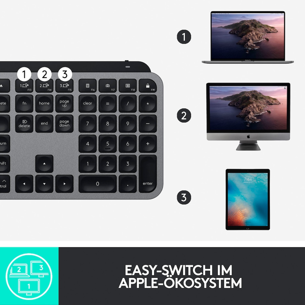 Logitech Apple-Tastatur »MX Keys für Mac«, (USB-Anschluss)