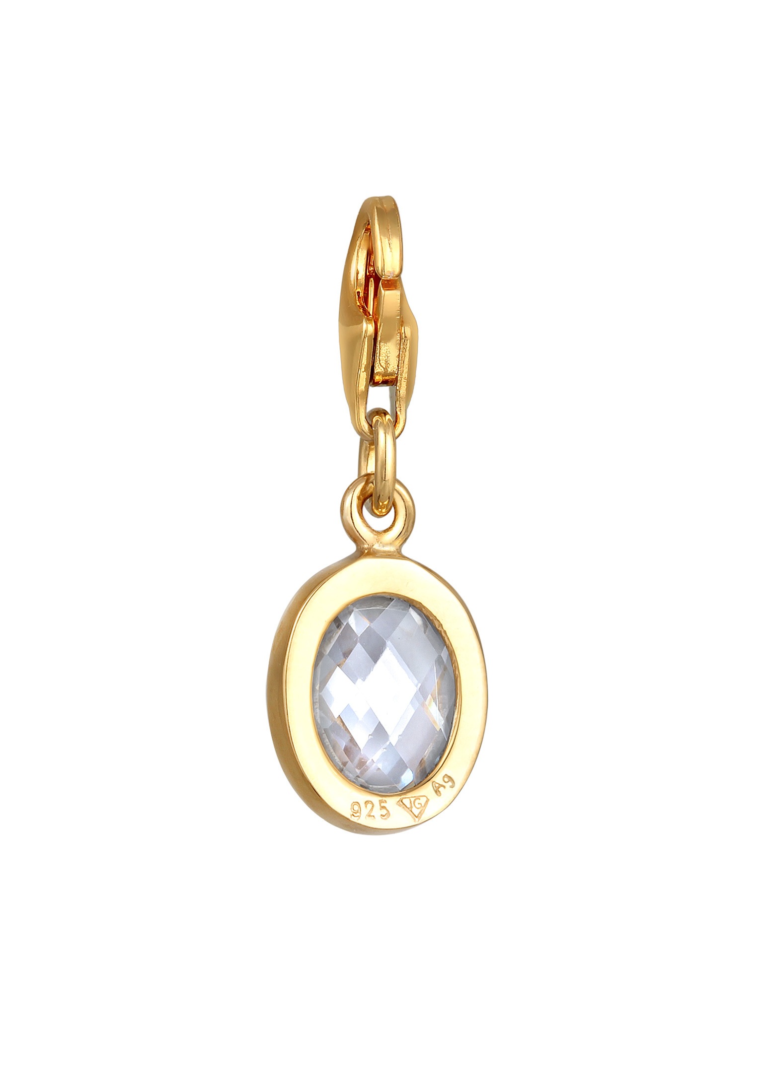 Nenalina Charm-Einhänger »Charm Zirkonia Oval Anhänger Klassisch 925 Silber«