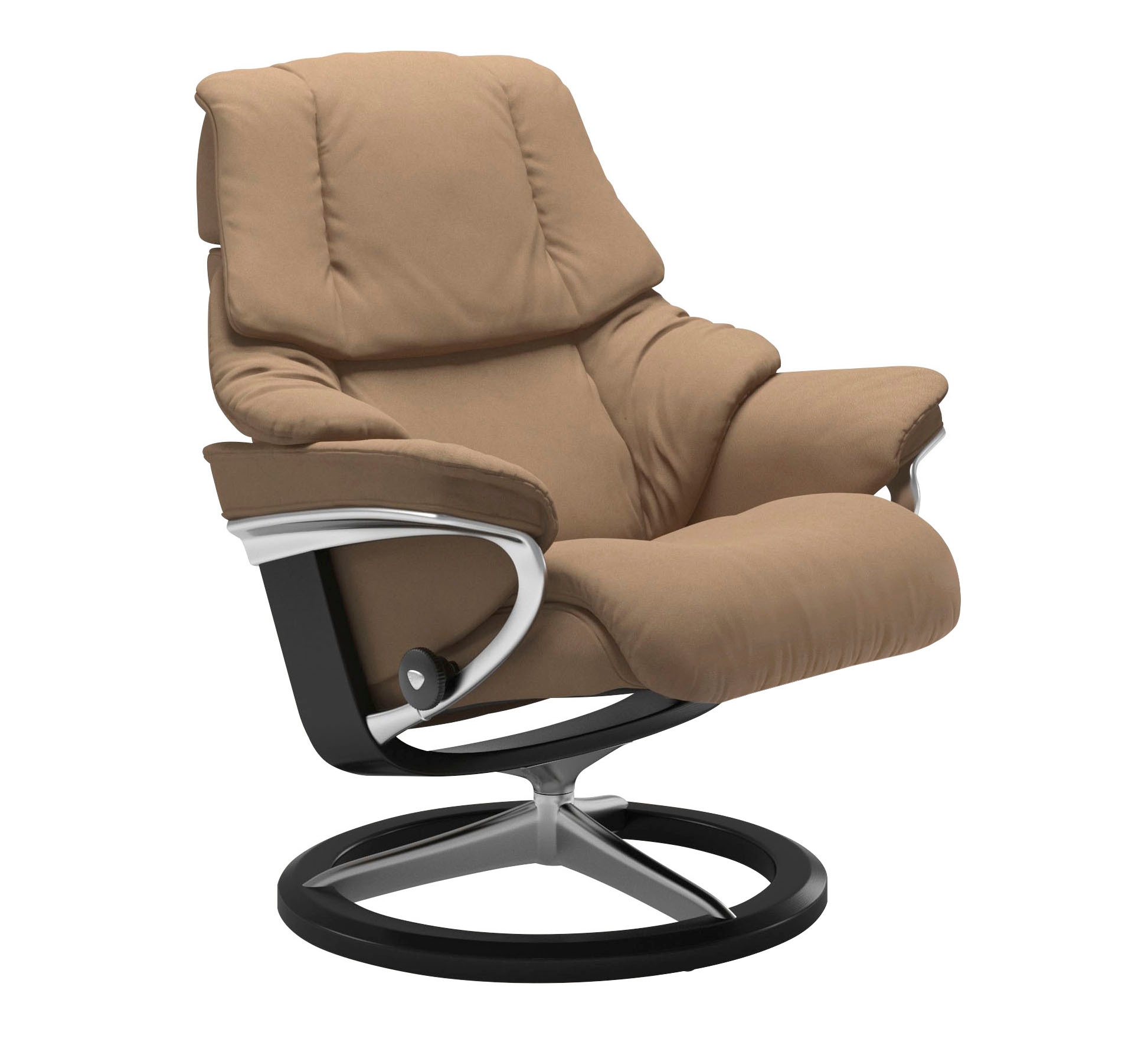 Stressless® Relaxsessel »Reno«, (Set, Relaxsessel mit Hocker), mit Hocker, mit Signature Base, Größe S, M & L, Gestell Schwarz