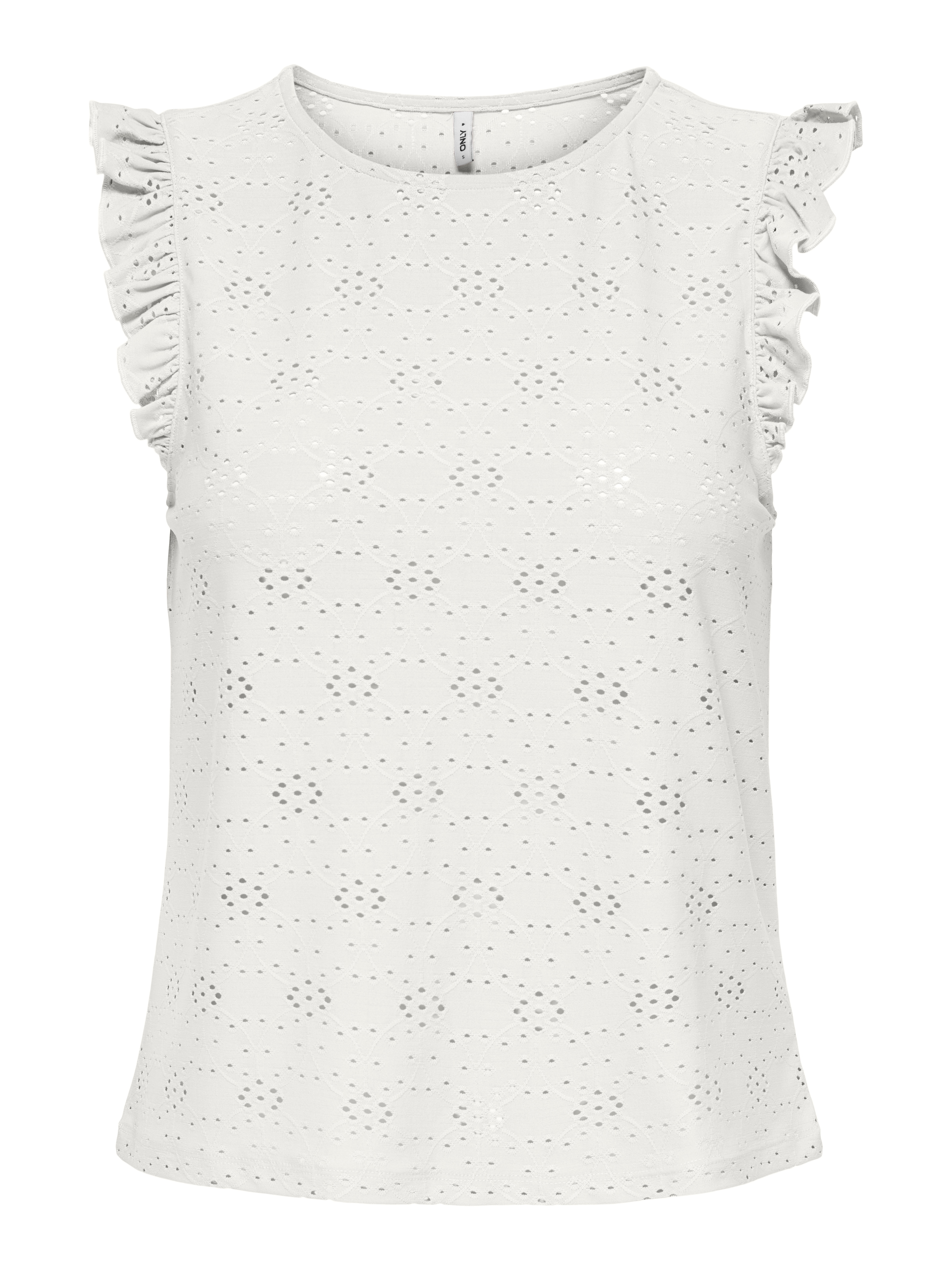 ONLY Shirttop »ONLSMILLA S/L FRILL TOP JRS« Materialmix, regular fit, Rundhals