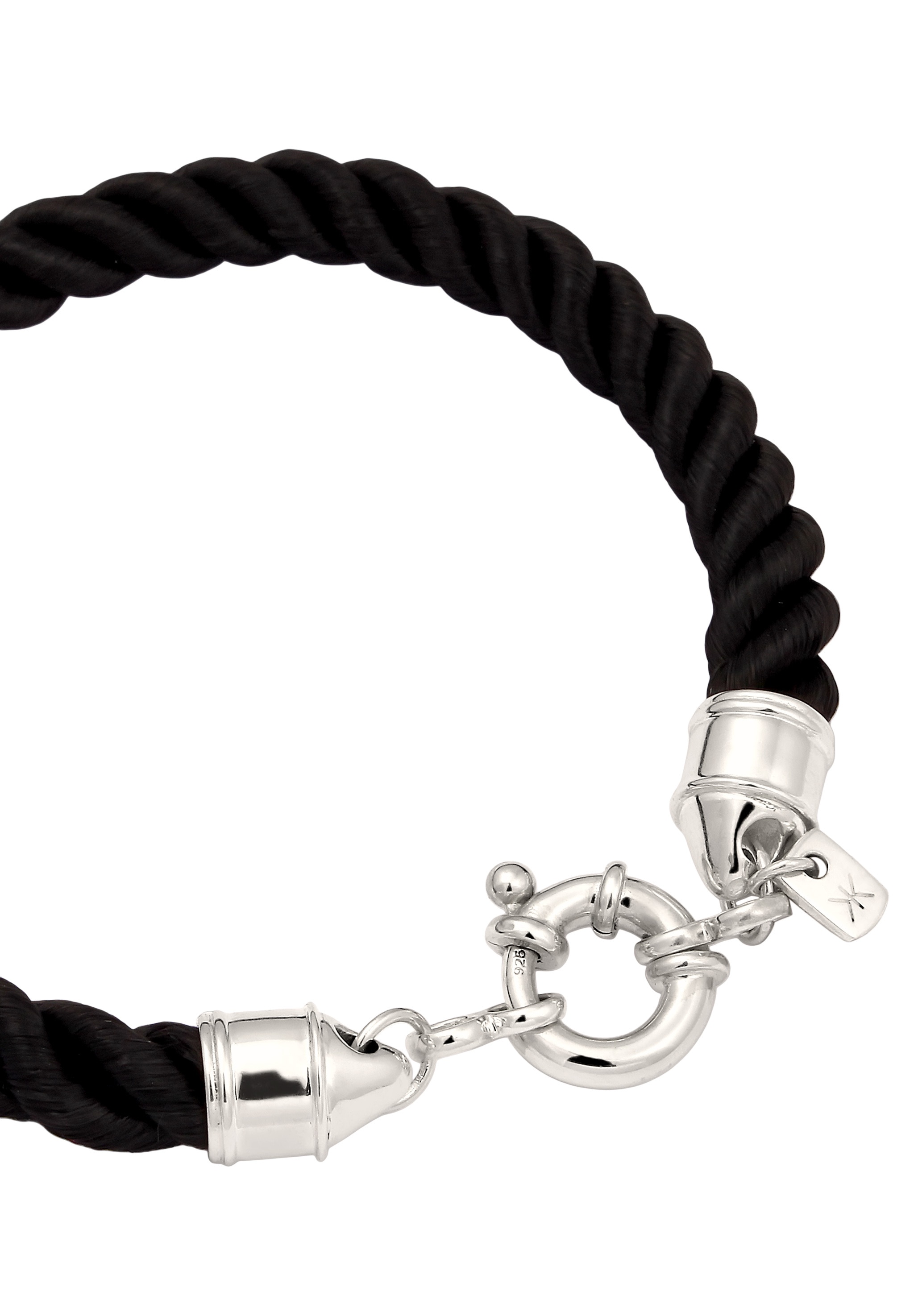 Kuzzoi Armkette »Armband Textil Kordel Schwarz 925 Sterling Silber«