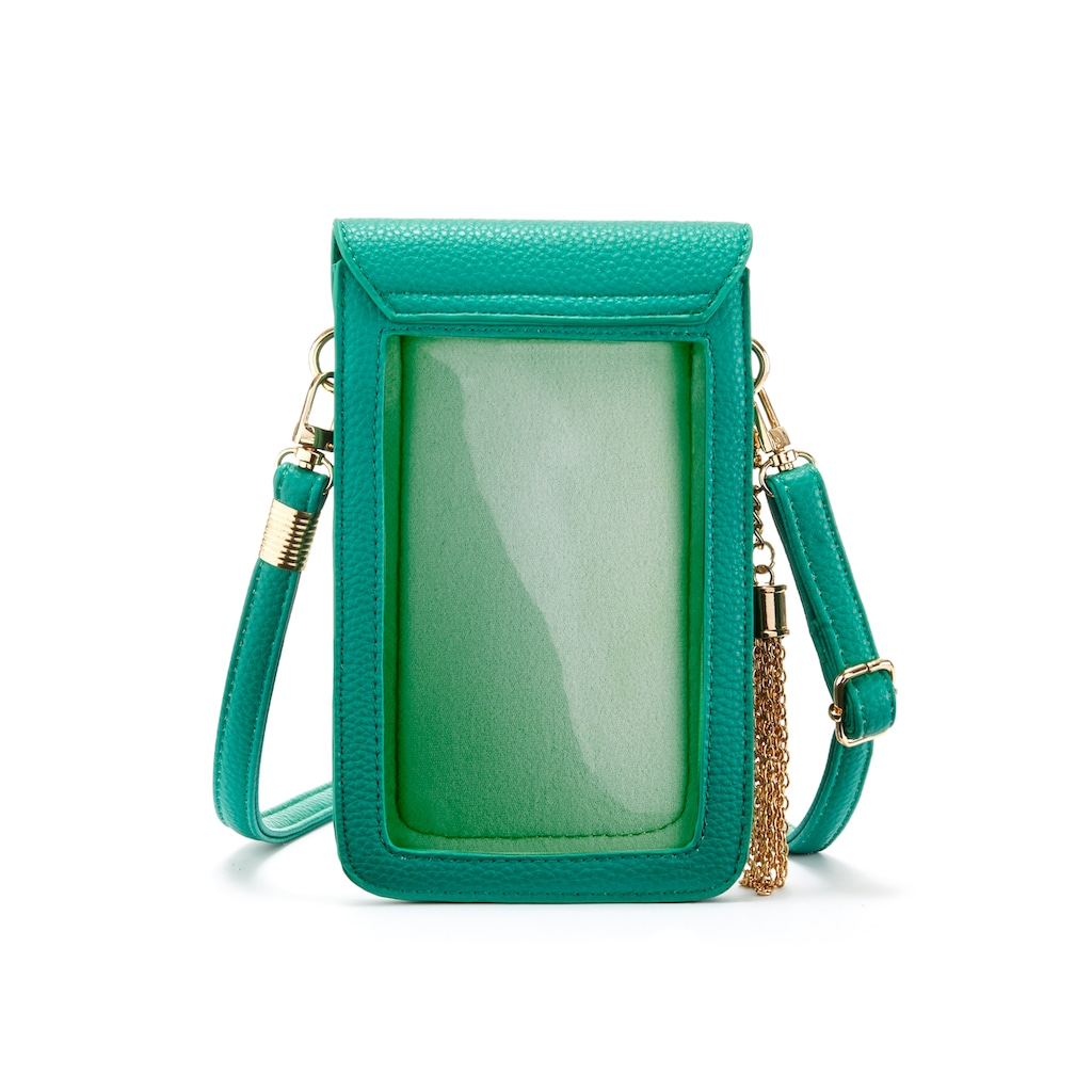 LASCANA Umhängetasche, Minibag, Handytasche mit Sichtfenster und abnehmbarer Tassel VEGAN