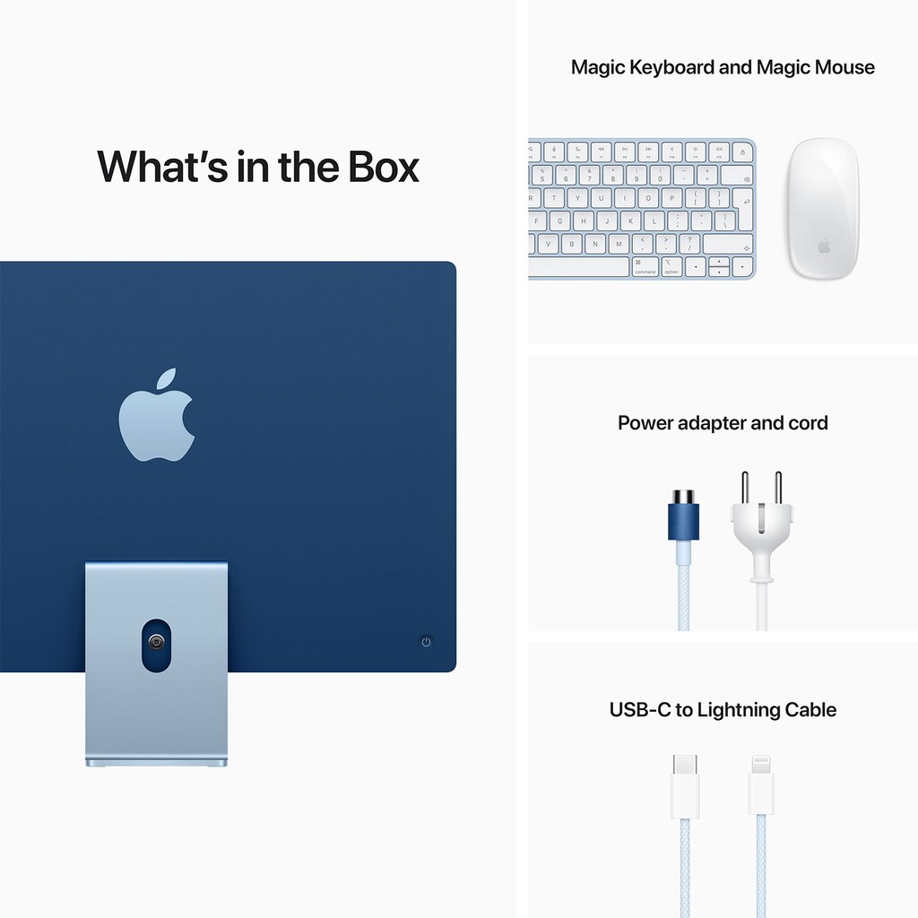 Apple »iMac (2021), 24", M1 Chip 8-Core CPU und 8-Core GPU, 4,5K Retina, 8 GB RAM, 512 GB, Magic Keyboard mit Touch ID«