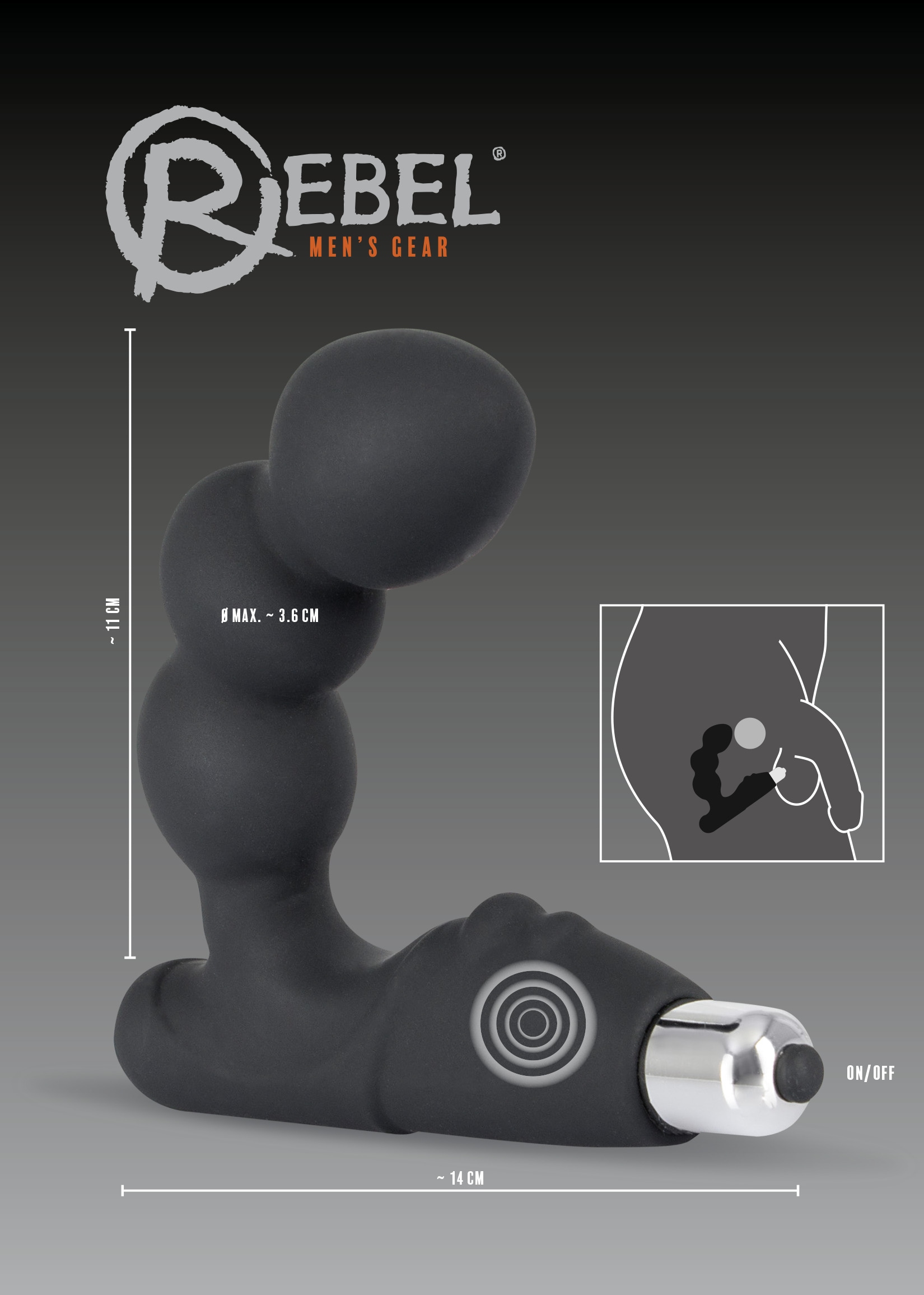 REBEL Anal-Stimulator »Prostata-Vibrator Rebel Bead-Shaped Prostate Stimulator« ()
