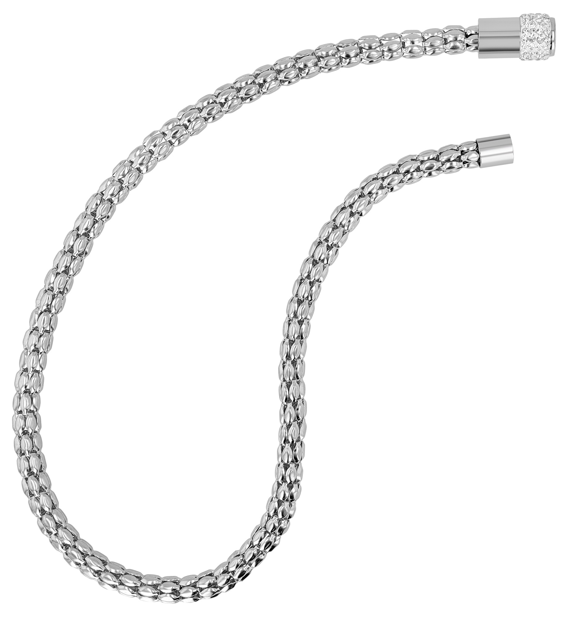 Adelia´s Gliederkette »Damen Halskette aus Edelstahl mit Strass Steinchen 34 cm«