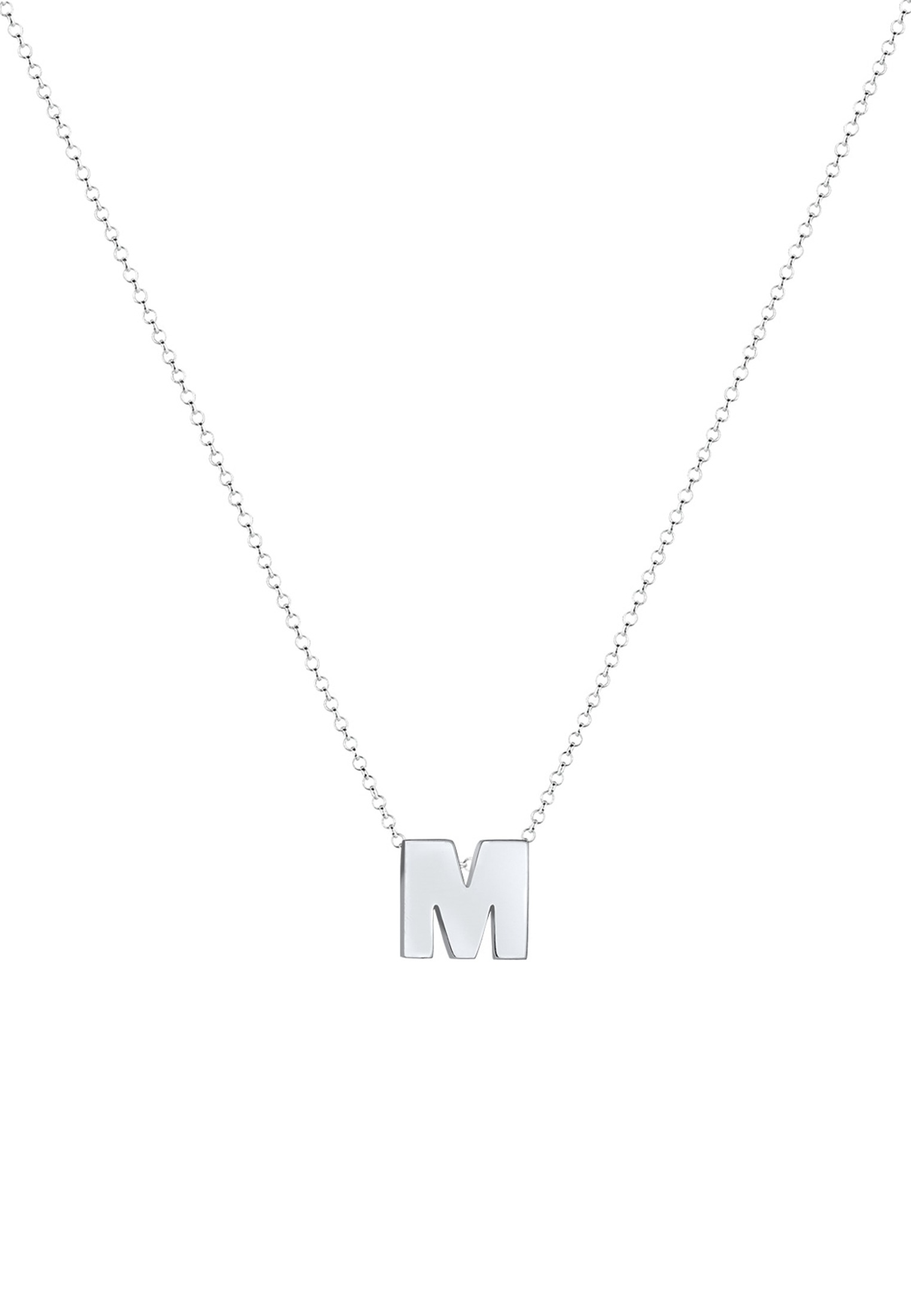 Elli Kette mit Anhänger »Halskette Buchstabe M Initialen 925 Sterling Silber«