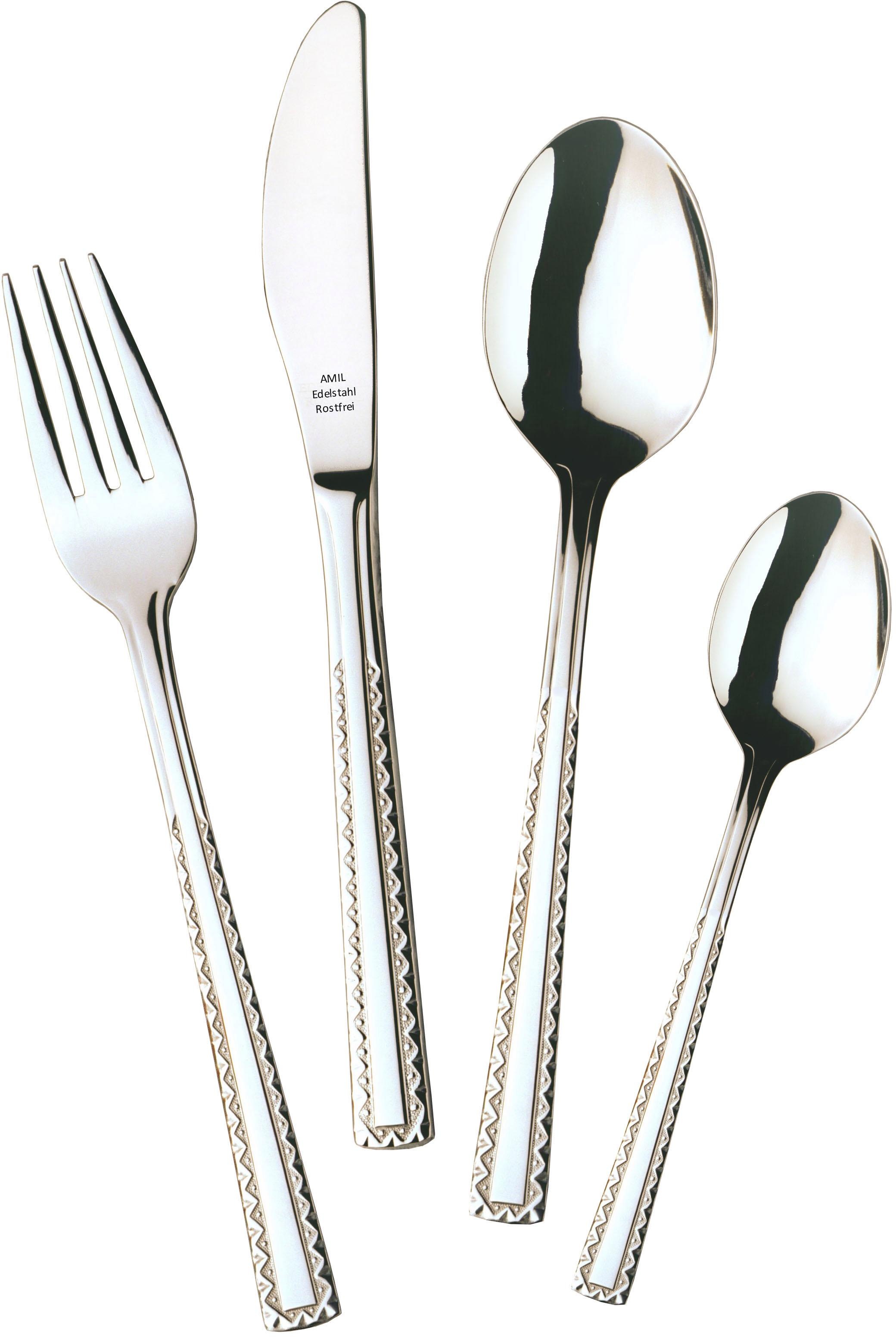 AMIL Besteck-Set »4520«, (Set, 72 tlg.), Edelstahl 18/0, extrascharfe Messerklingen