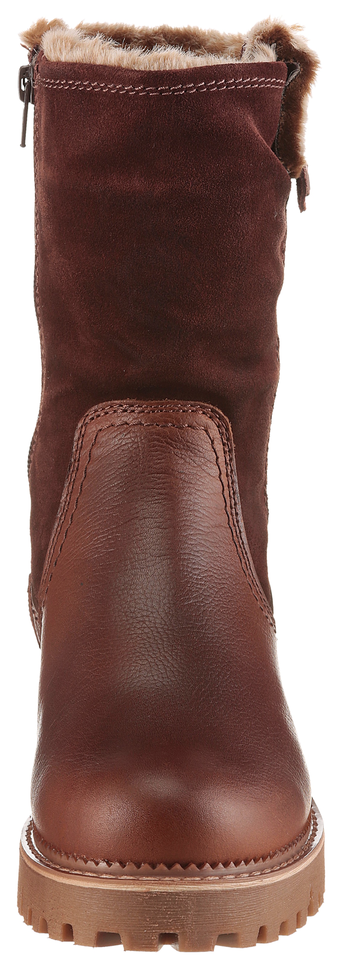 Tamaris Winterstiefelette  , Blockabsatz, Winterboots mit Falten im slouchy Look