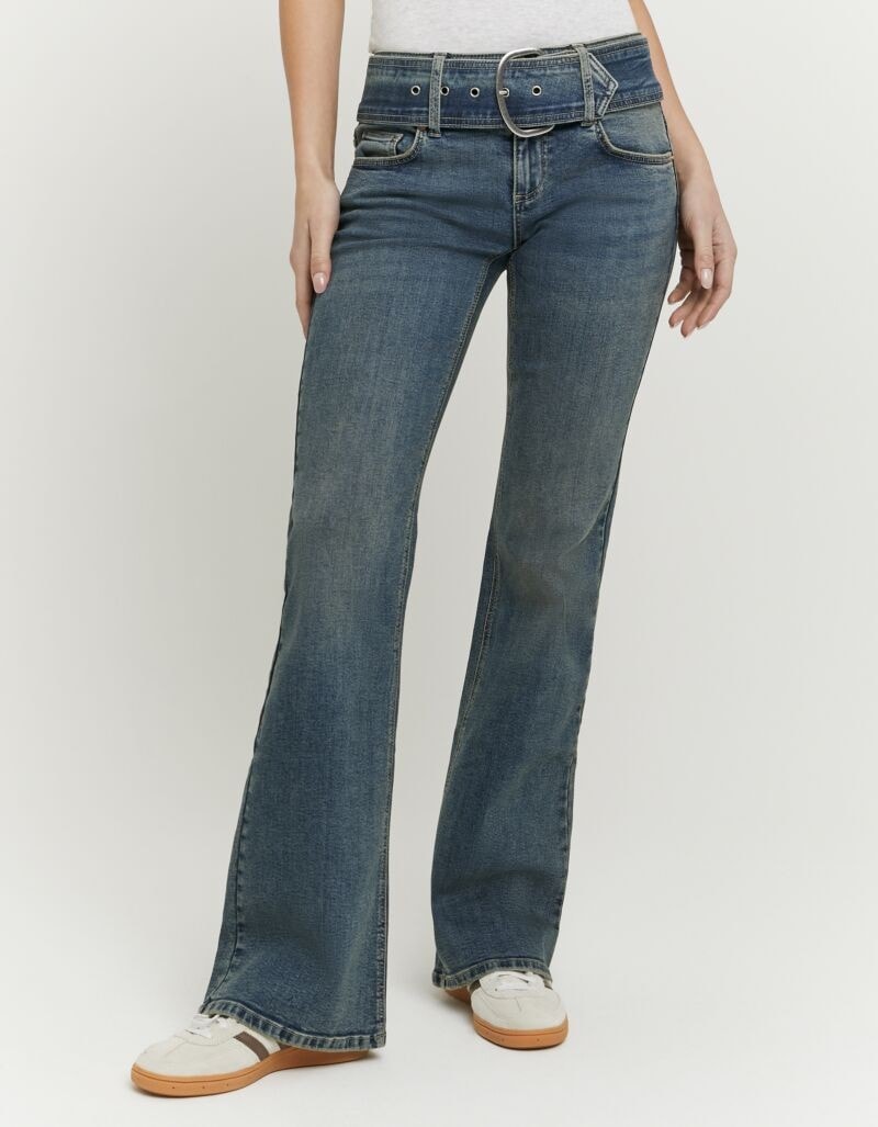 Tally Weijl Bootcut-Jeans »SPADECINTY« Baumwollmischung, Mid Waist mit Bootcut und Gürtel