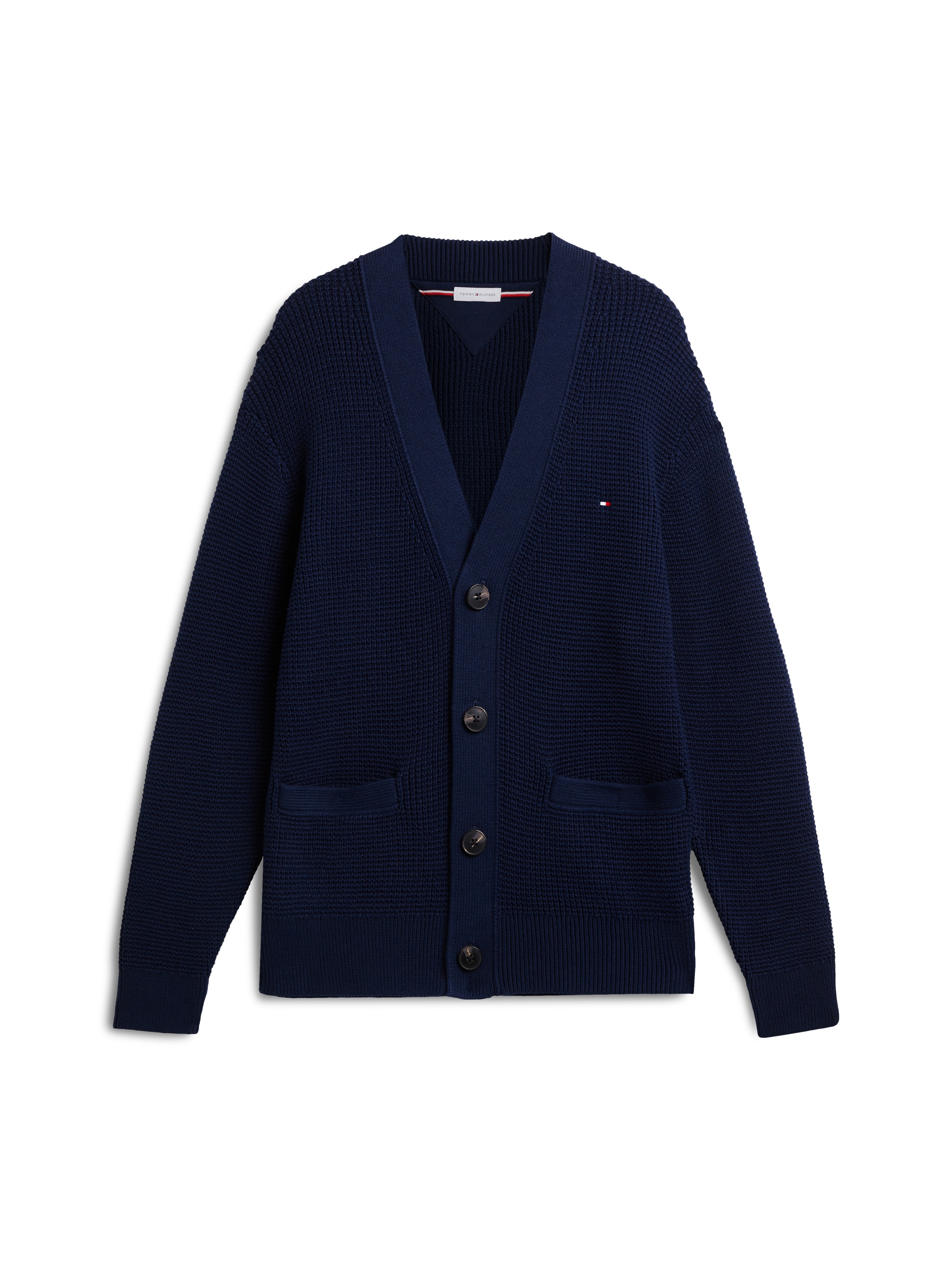 Tommy Hilfiger Cardigan »WAFFLE STRUCTURE« mit modischer Struktur und aufgesetzte Taschen