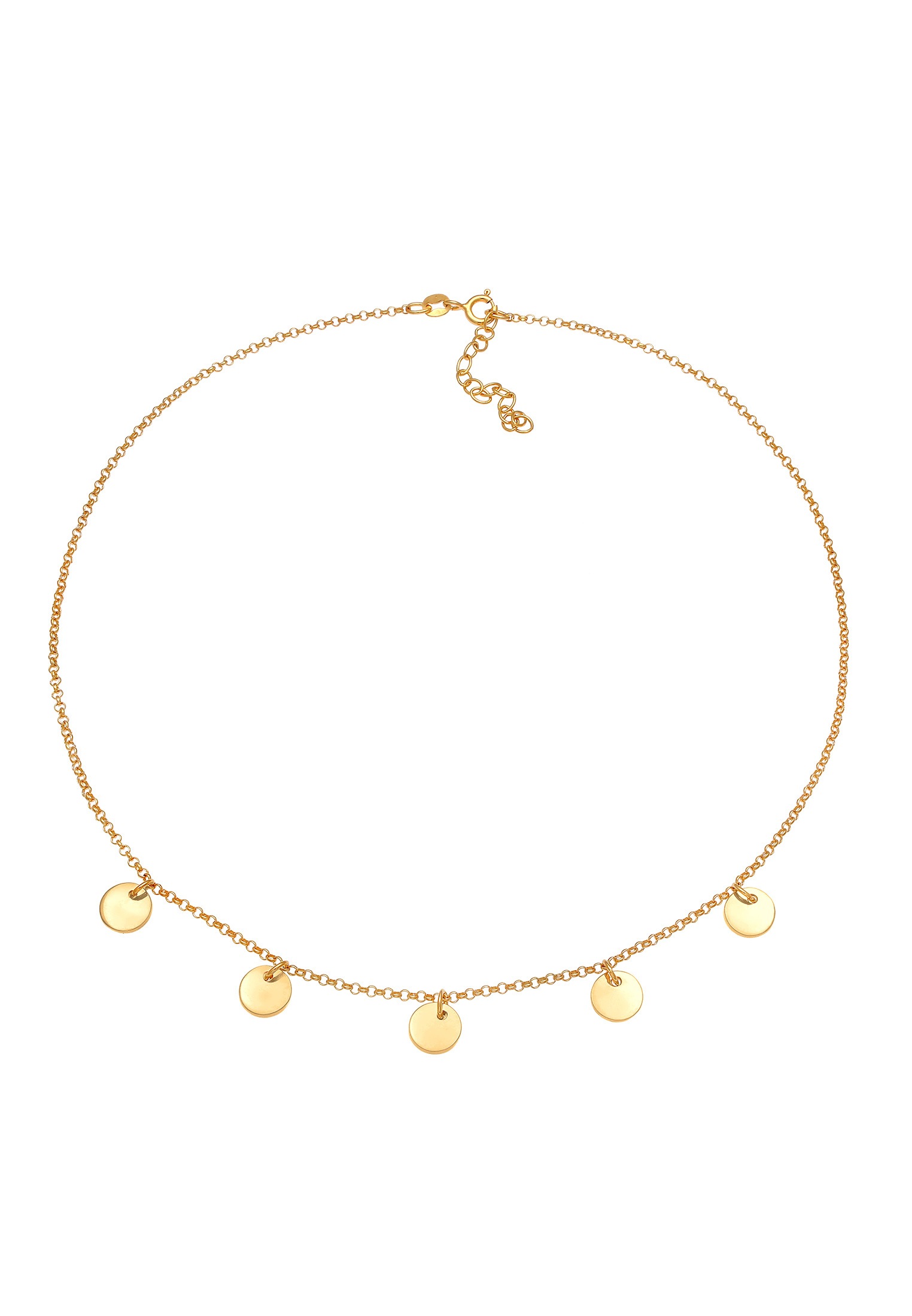 Elli Choker »Halskette Choker Kette Geo Plättchen Rund 925 Silber«