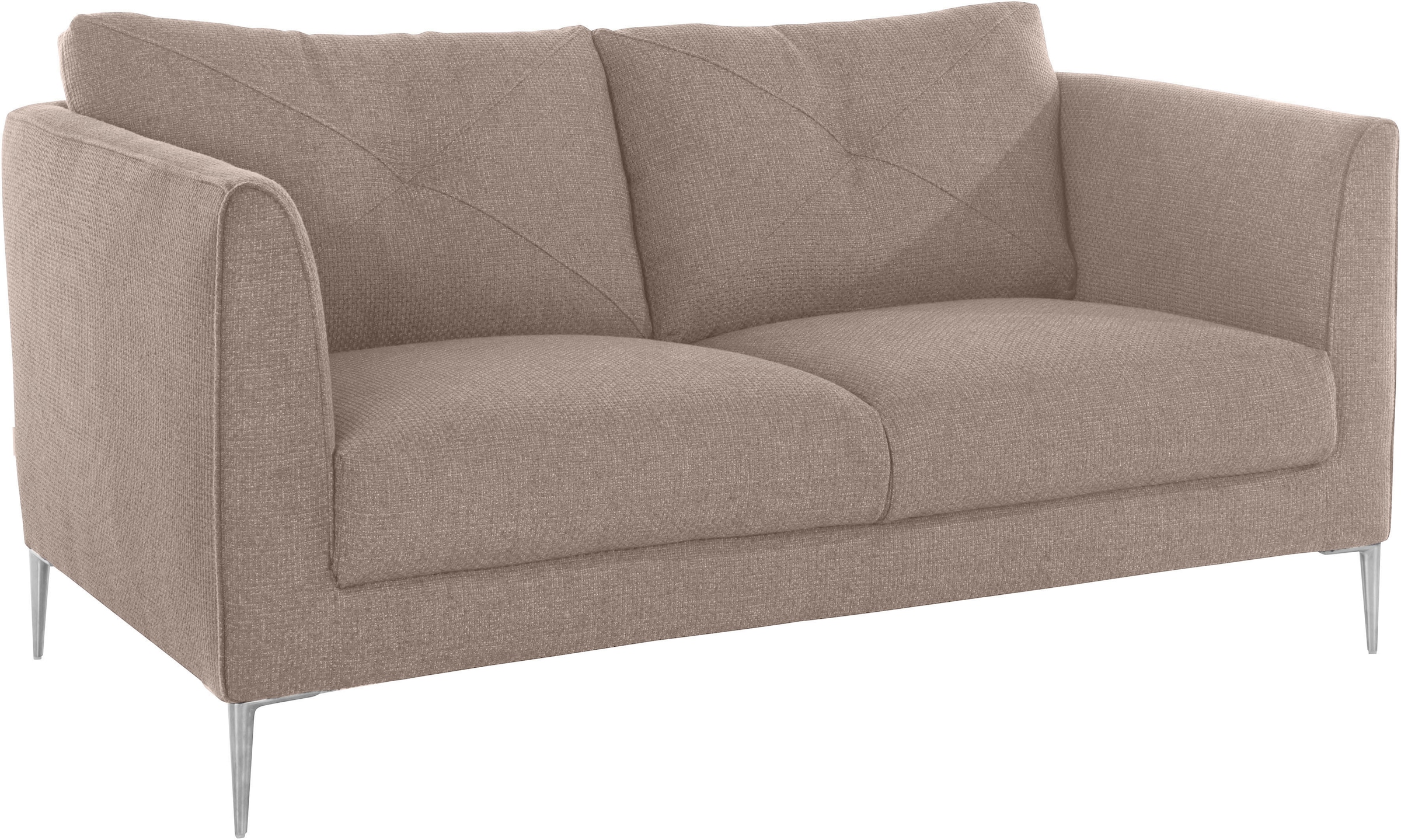 TRENDMANUFAKTUR 2-Sitzer »Chilltime, elegant und bequem, Komfortsitzhöhe 46cm, hoher Fuß« mit eleganter Kreuznaht in den Rückenkissen, Breite 167 cm
