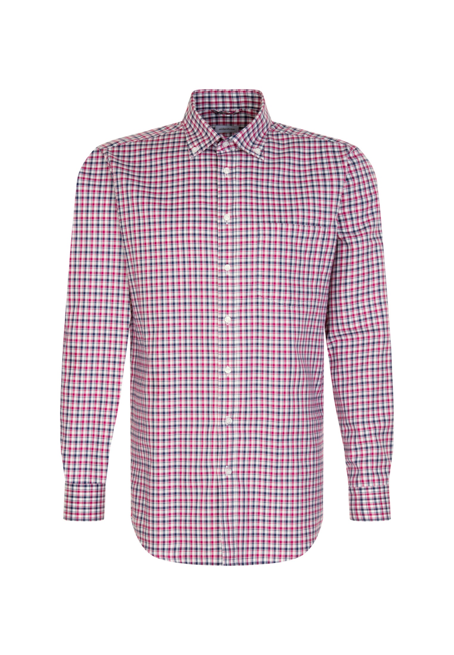 seidensticker Businesshemd »Regular«, Regular Langarm Button-Down-Kragen Karo
