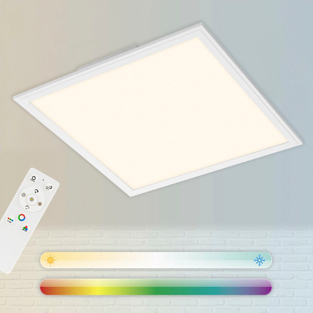 Briloner Leuchten LED Panel »7152016 Colour«, Deckenlampe, 45x45x7cm, Weiß, 24W, Wohnzimmer, Schlafzimmer, Küche
