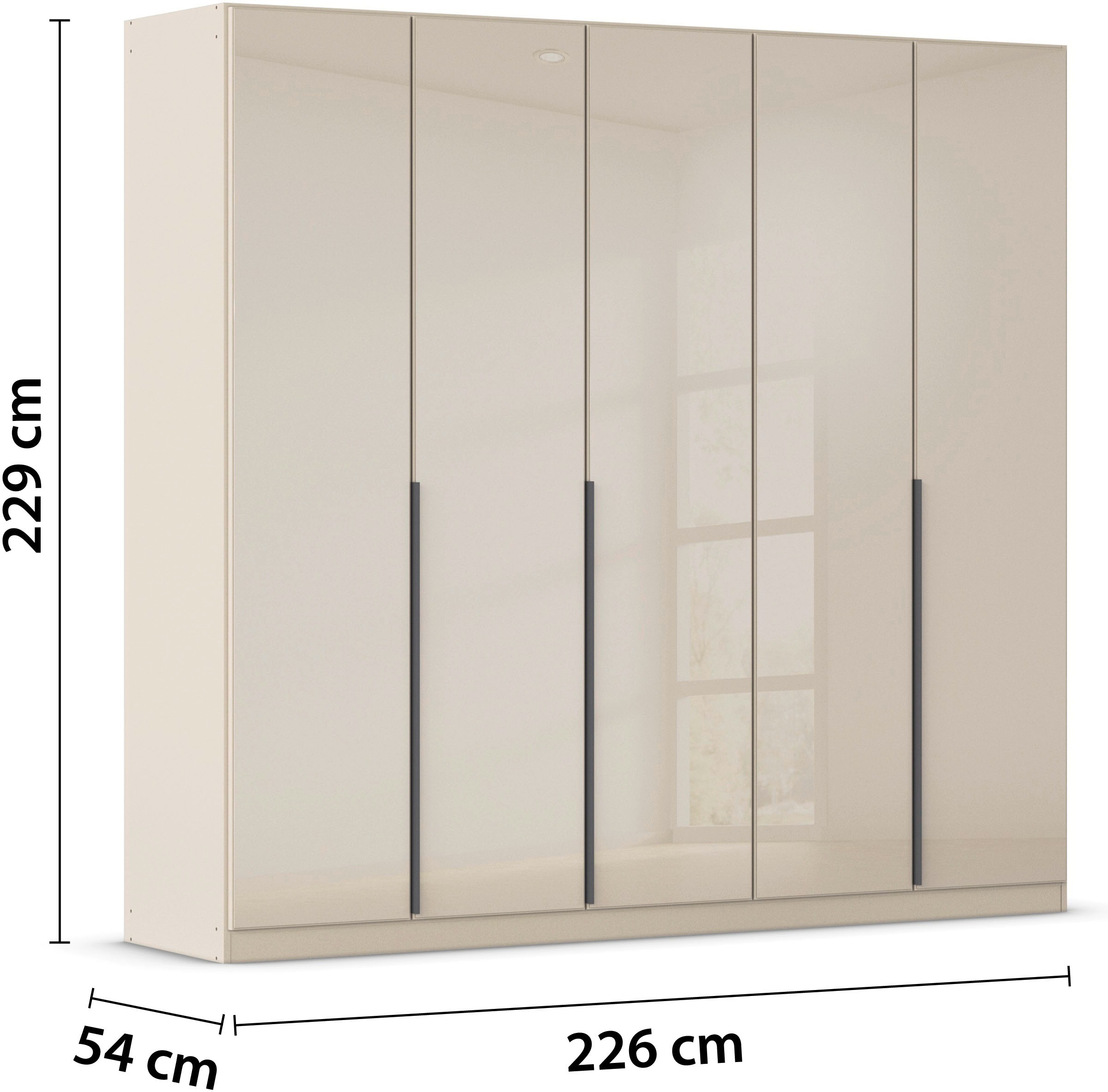 rauch Drehtürenschrank »Kleiderschrank Kleiderschränke Schrank Garderobe AGORDO mit Glasfront«, (in zwei Griff-Farben, Breiten 91-360 cm), durchdachte Innenausstattung, in 7 Breiten und 2 Höhen MADE IN GERMANY