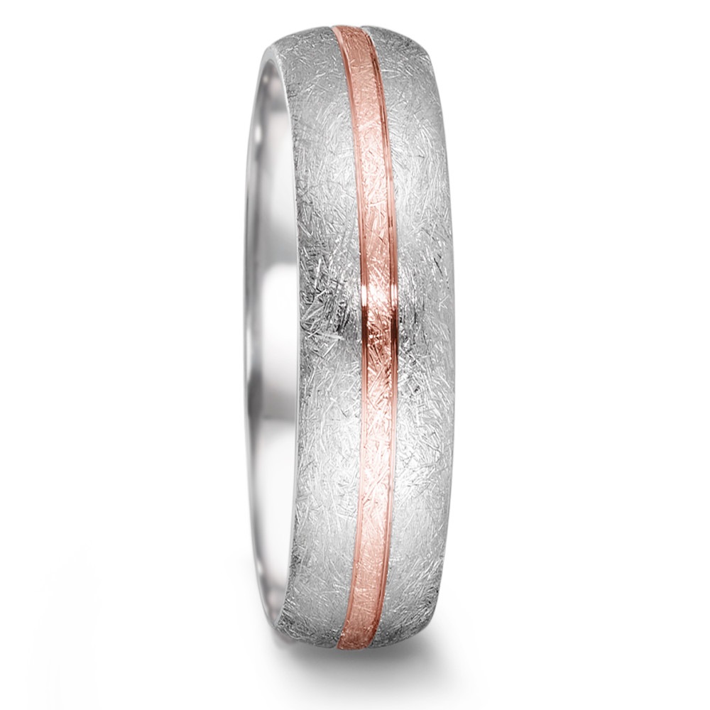 TeNo Partnerring TAMOR Edelstahl mit 18 Karat Gold eismattiert, TeNo