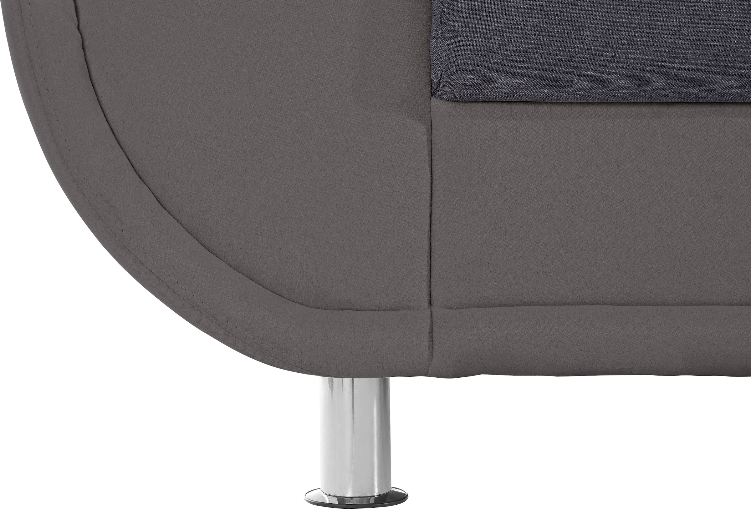 TRENDMANUFAKTUR Ecksofa »Rondo 3, zeitlos und bequem, Materialmix, breite Armlehnen, L-Form« wahlweise mit Federkern für mehr Komfort, wahlweise mit Bettfunktion