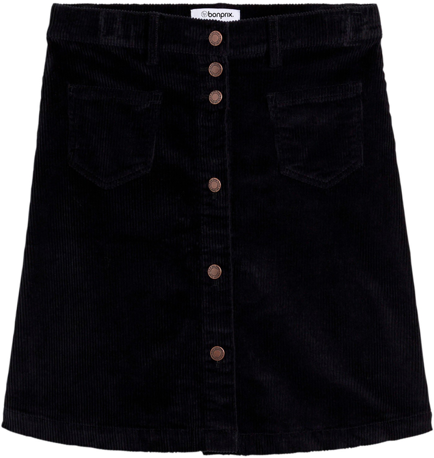 bonprix Cordrock »Stretch-Cordrock mit Knopfleiste« aus Baumwolle und Elasthan, A-Linie, mit Knopfleiste