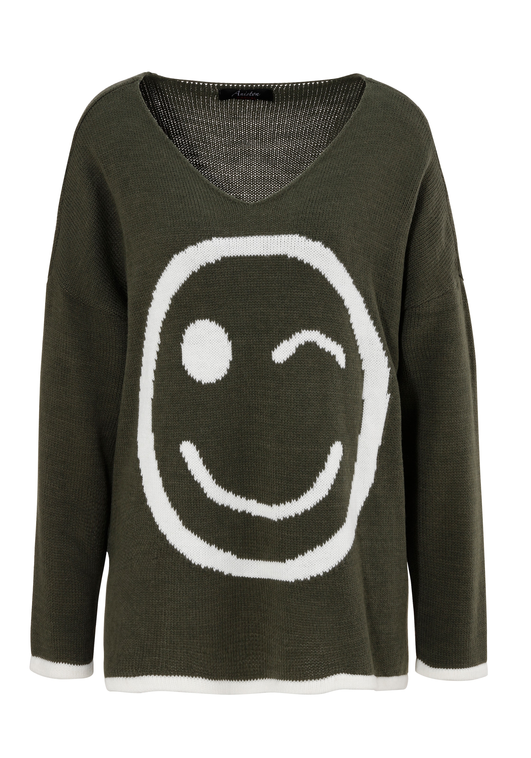 Aniston CASUAL Strickpullover, mit eingestricktem Smiley