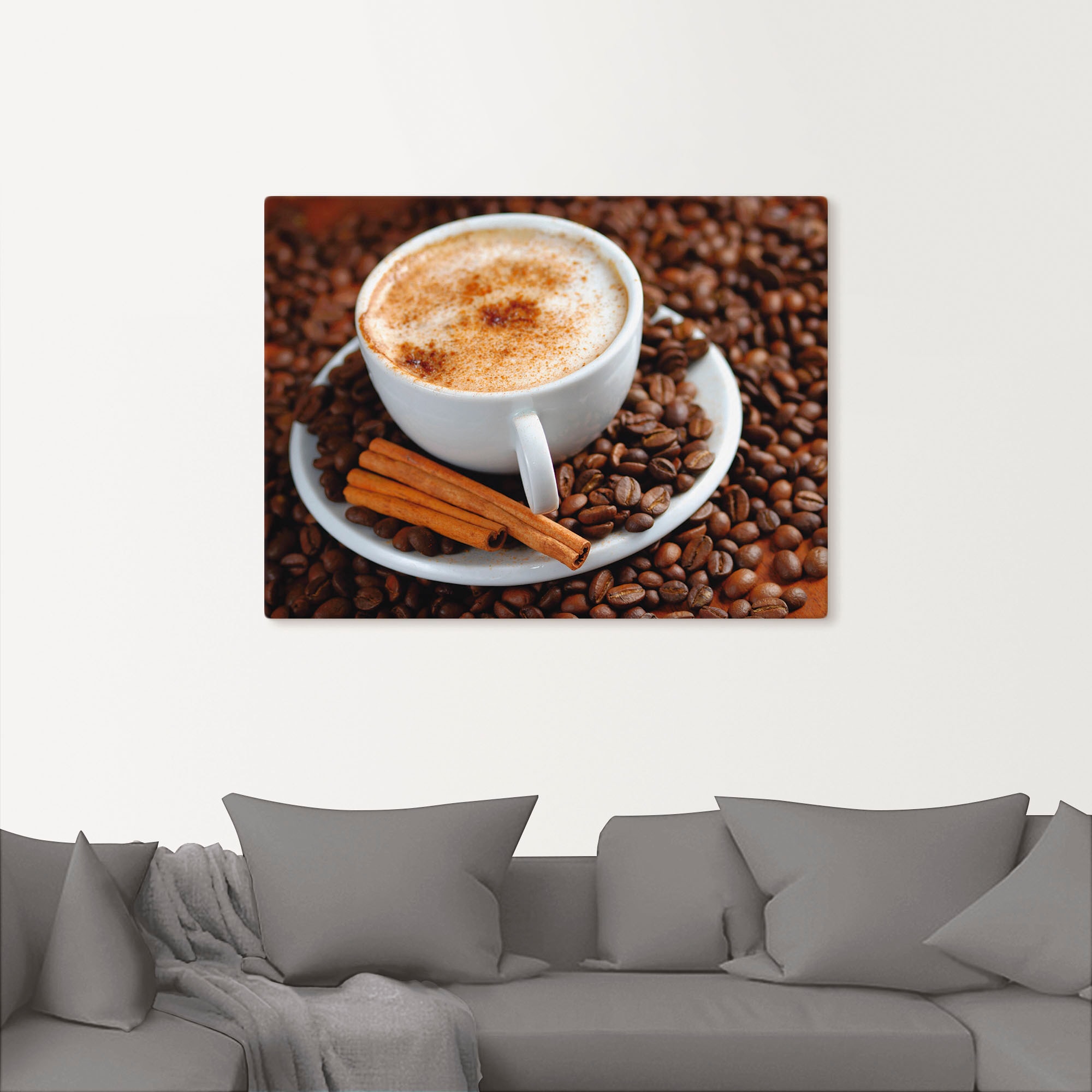 Artland Wandbild »Cappuccino - Kaffee«, Getränke, (1 St.), als Alubild, Outdoorbild, Leinwandbild, Wandaufkleber, versch. Größen