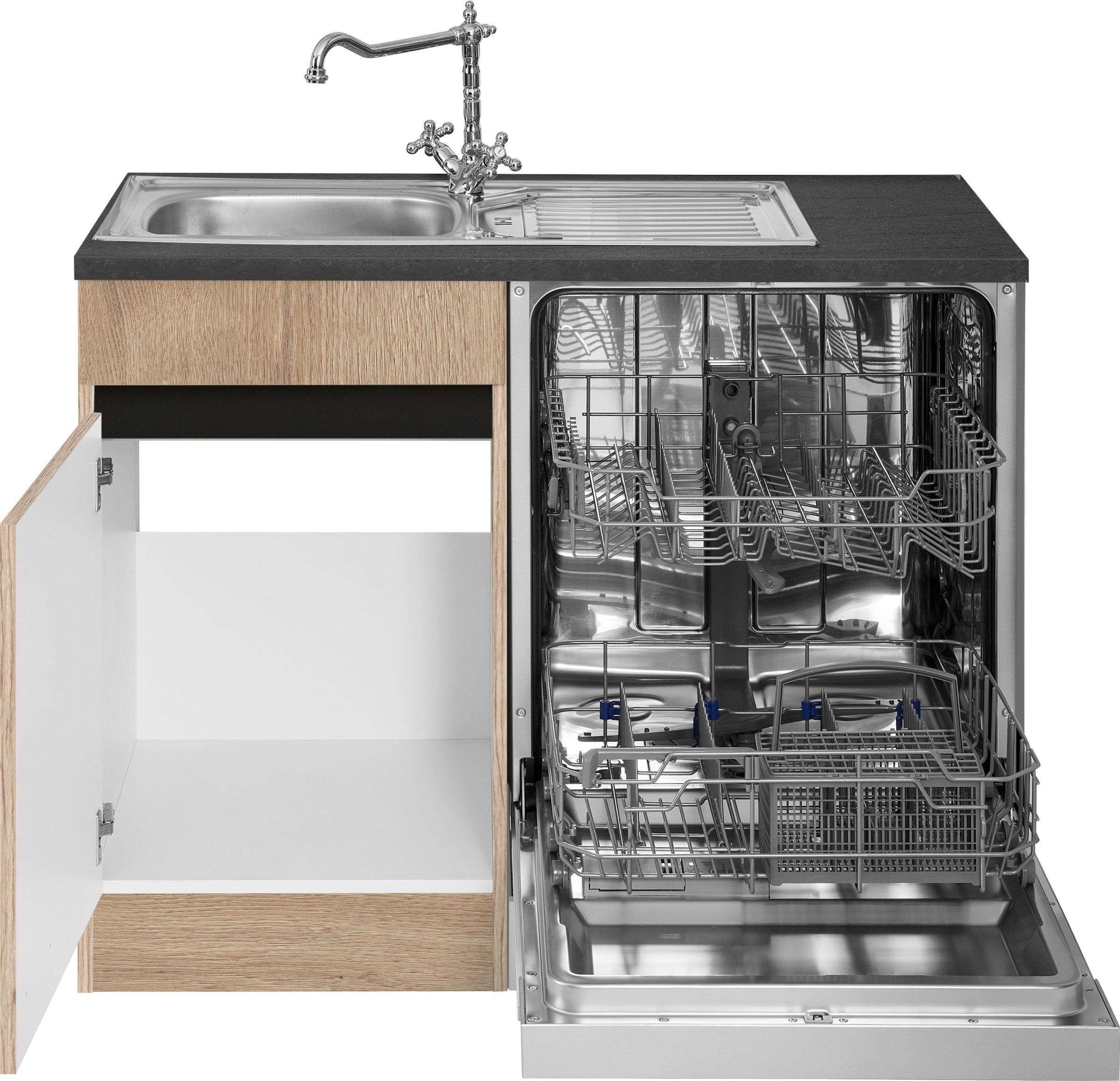 OPTIFIT Winkelküche »Roth«, Stellmaße 300x175 cm, wahlweise mit E-Geräten, mit Apothekerschrank