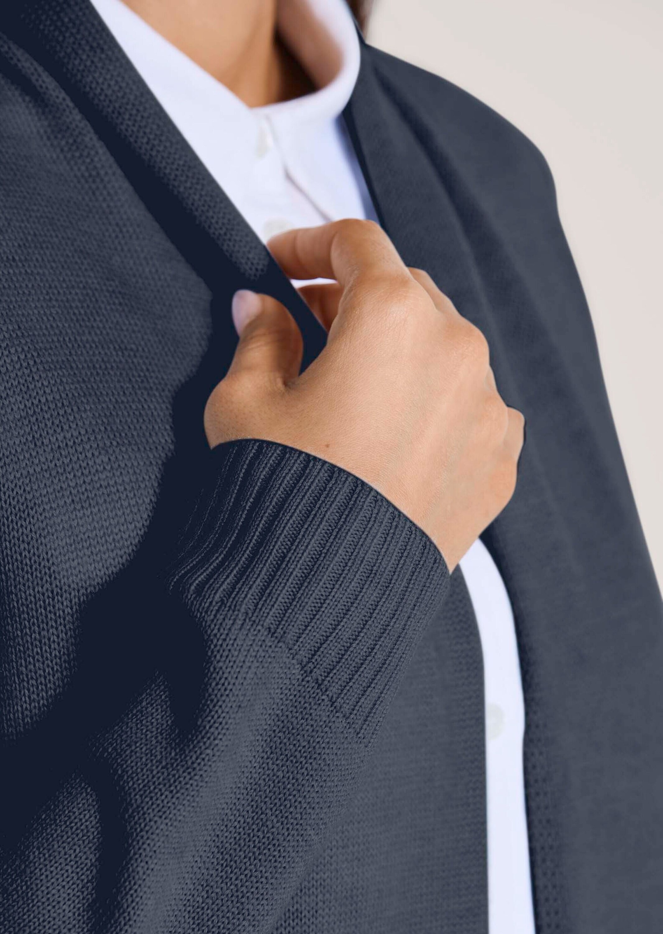 MADELEINE Strickjacke »Strickjacke Langarm Cardigan mit Schalkragen, Kaschmir« Formstabile Rippenabschlüsse