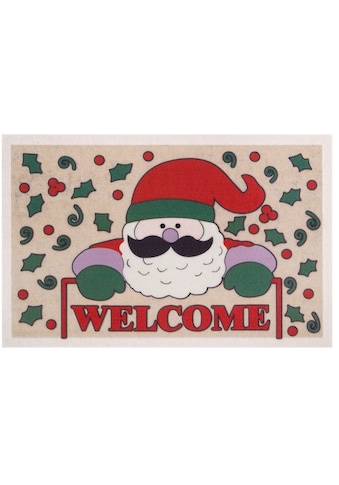 Home affaire Fußmatte »Welcome Weihnachtsmann«, rechteckig, 6 mm Höhe, In und Outdoor... kaufen