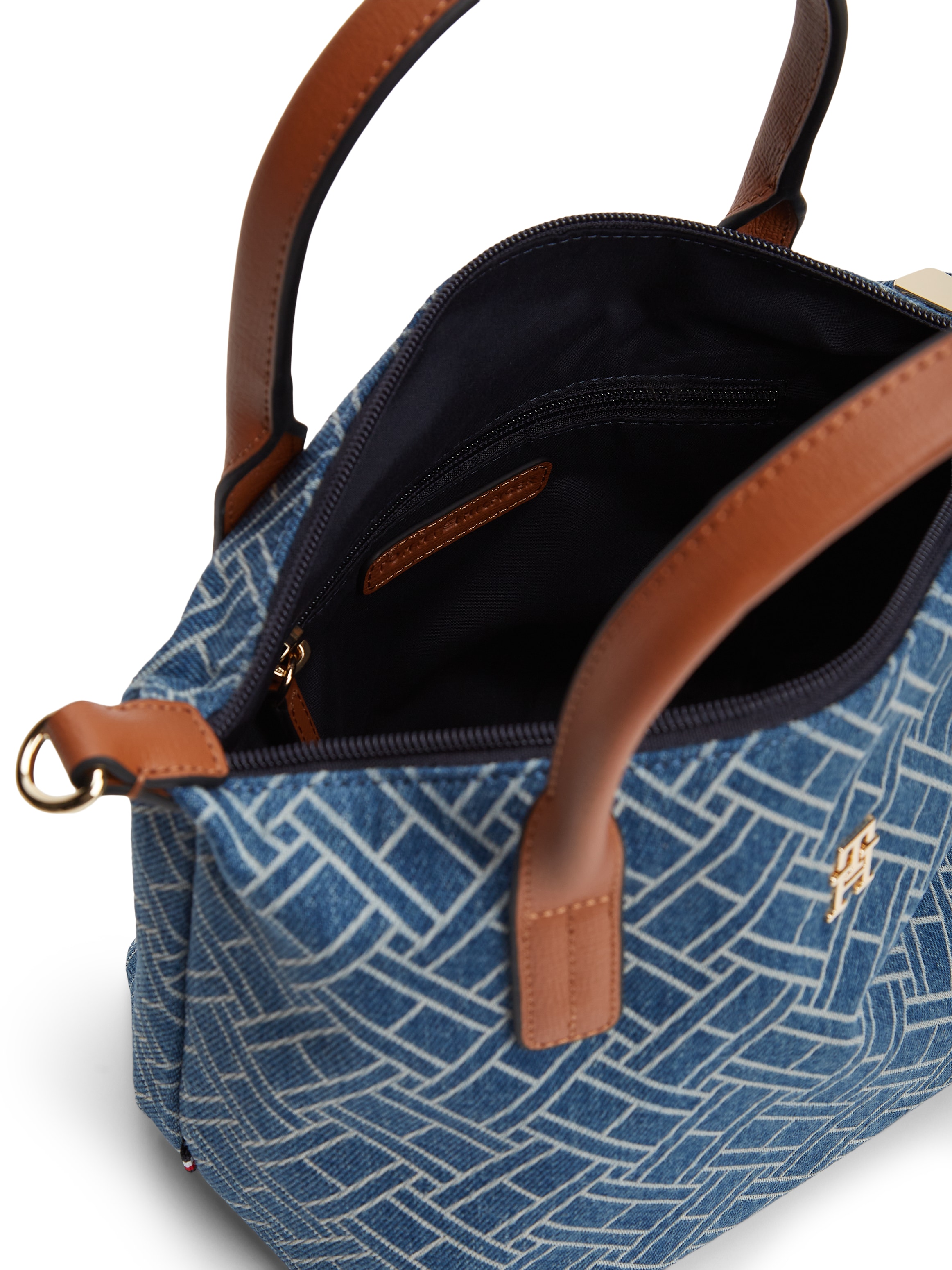 Tommy Hilfiger Tragetasche »POPETTE MINI TOTE DENIM FLAG« Damen Umhängetasche, Schultertasche, Handtasche mit TJ-Label