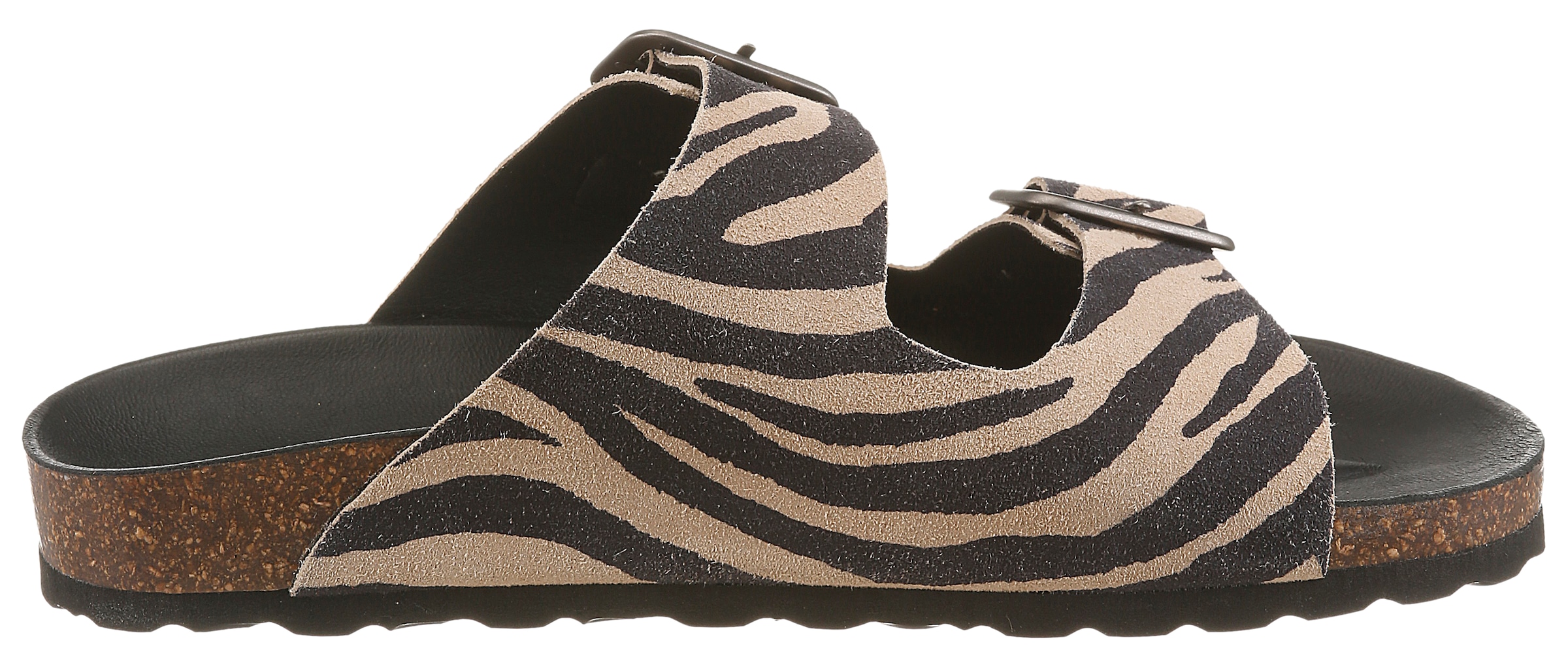 VERBENAS Pantolette »RANDEL ZEBRA«  Sommerschuh, Hausschuh, Urlaubsschuh mit zwei verstellbaren Schnallen