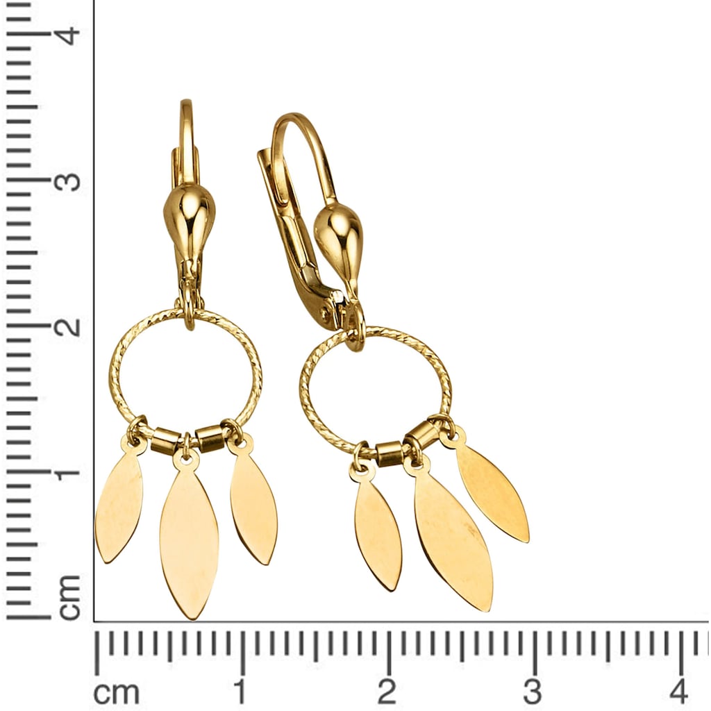 Firetti Paar Ohrhänger »Schmuck Geschenk Gold 375 Ohrschmuck Ohrringe Federn«