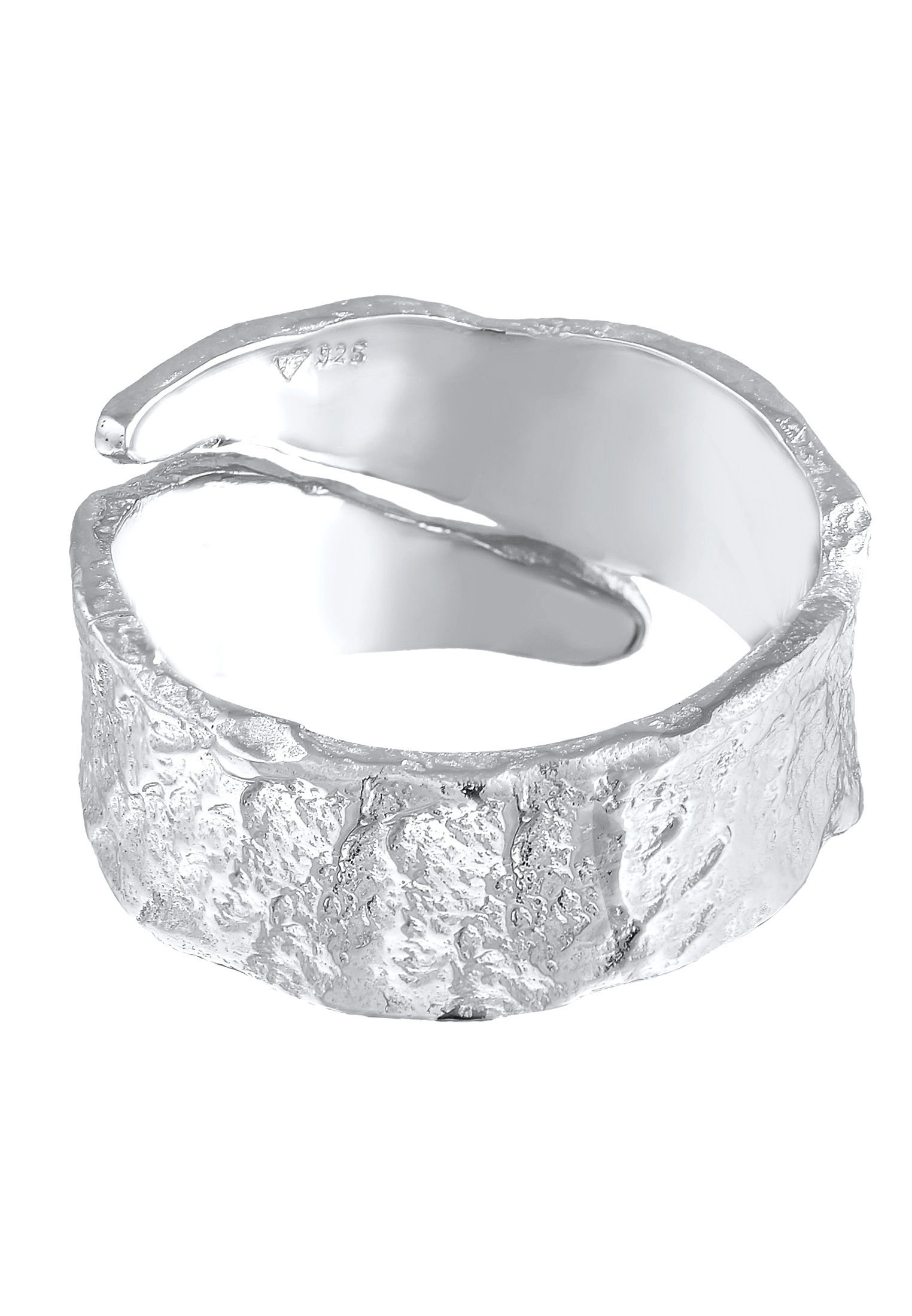 Kuzzoi Silberring »Ring Bandring Struktur Used Look 925 Silber«