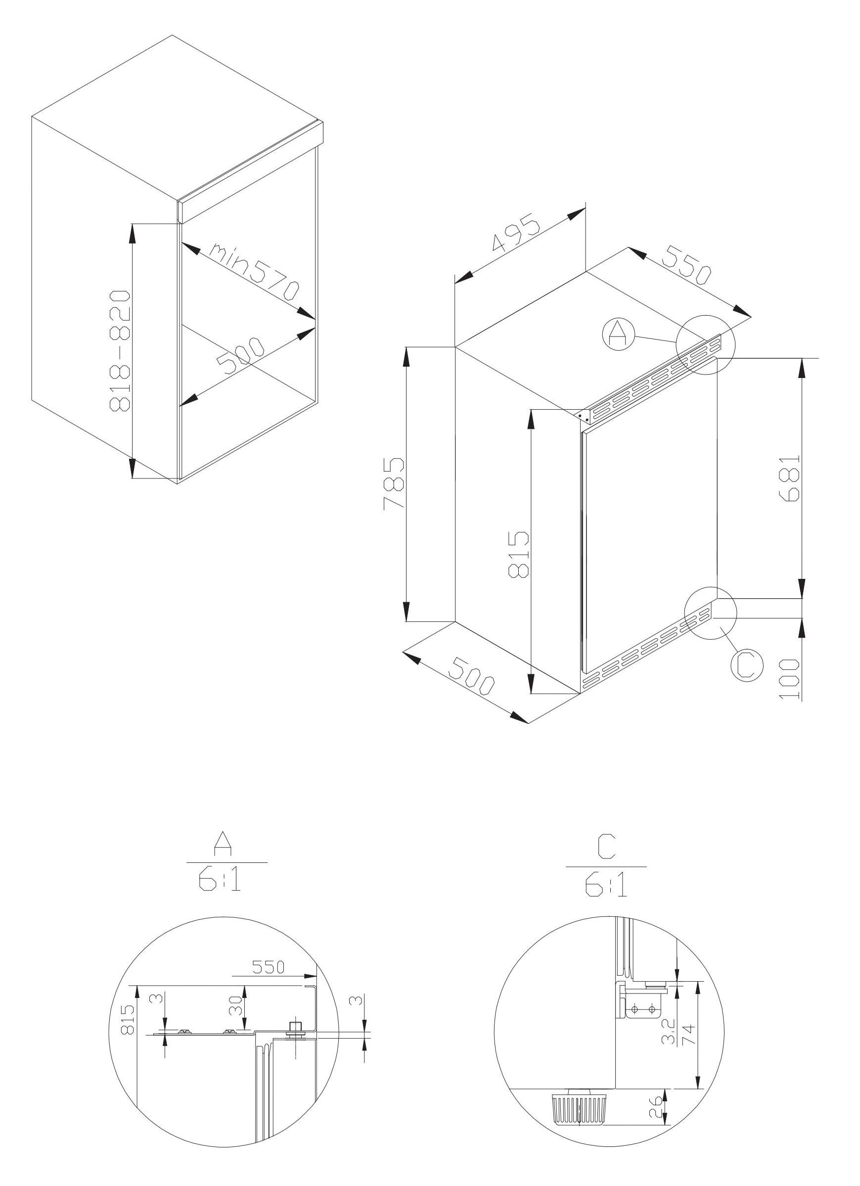 Amica Einbaukühlschrank, jetzt unterbaufähig dekorfähig breit, 81,5 UKS + bei hoch, 16147, cm 49,5 cm OTTO