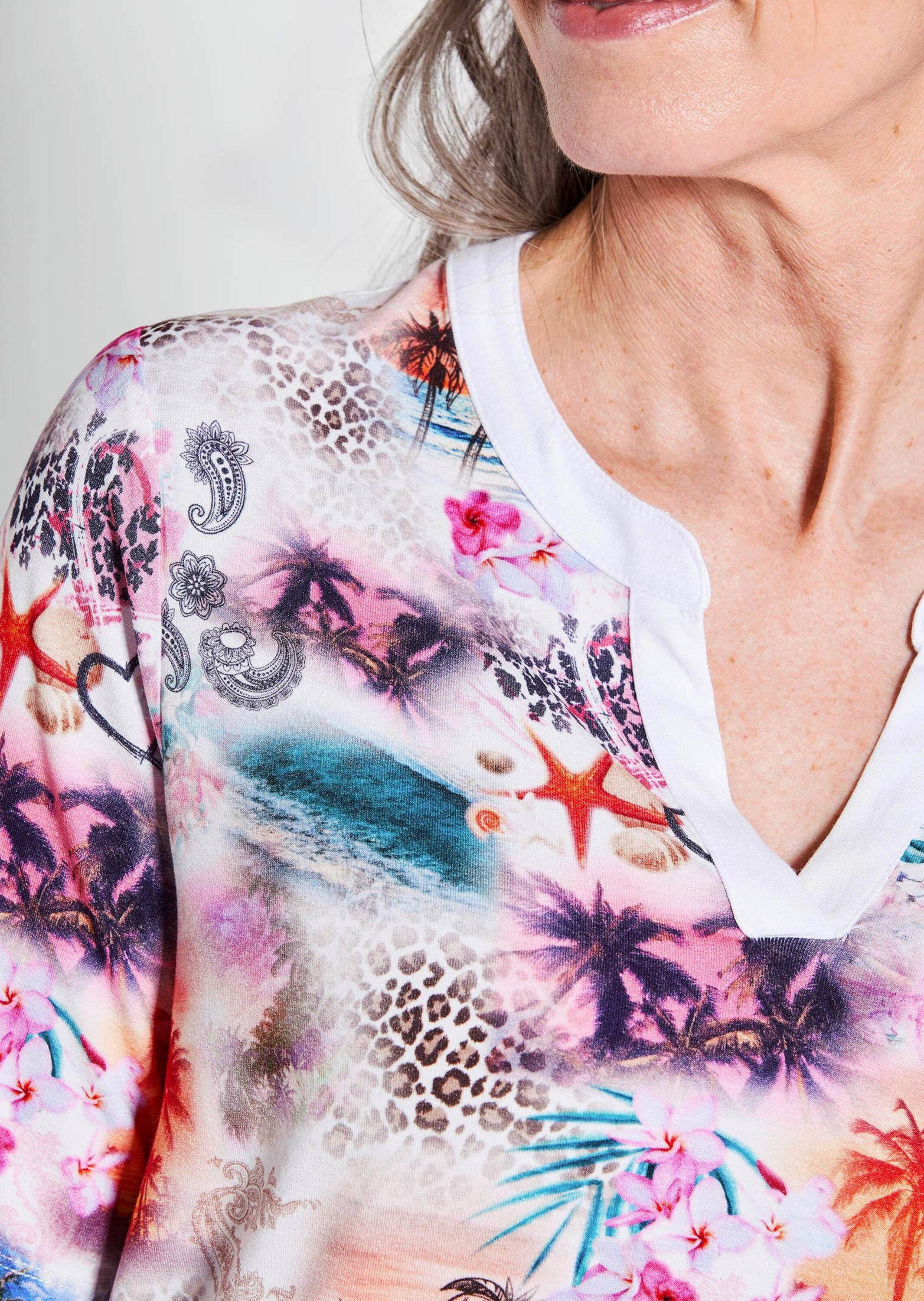 GOLDNER Kurzarmshirt »Halbarmshirt mit Allover-Print«