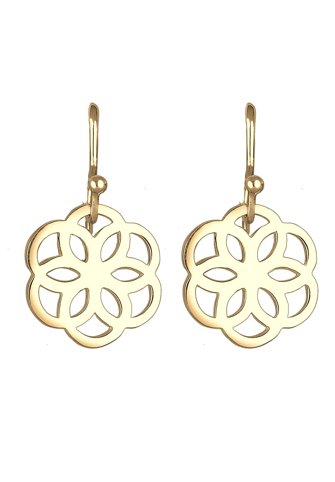 Elli Paar Ohrhänger »Ohrringe Blume Ornament Cut-Out Flower of Life Silber«