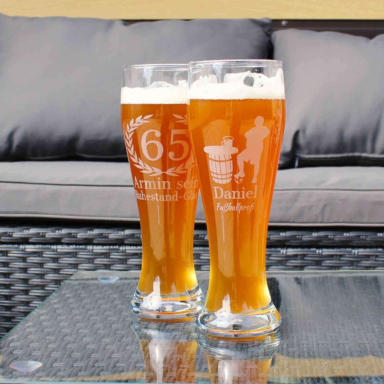 LUXENTU Bierglas »Weizenbierglas mit Gravur 50. Jubiläum 0,5 l transparent«